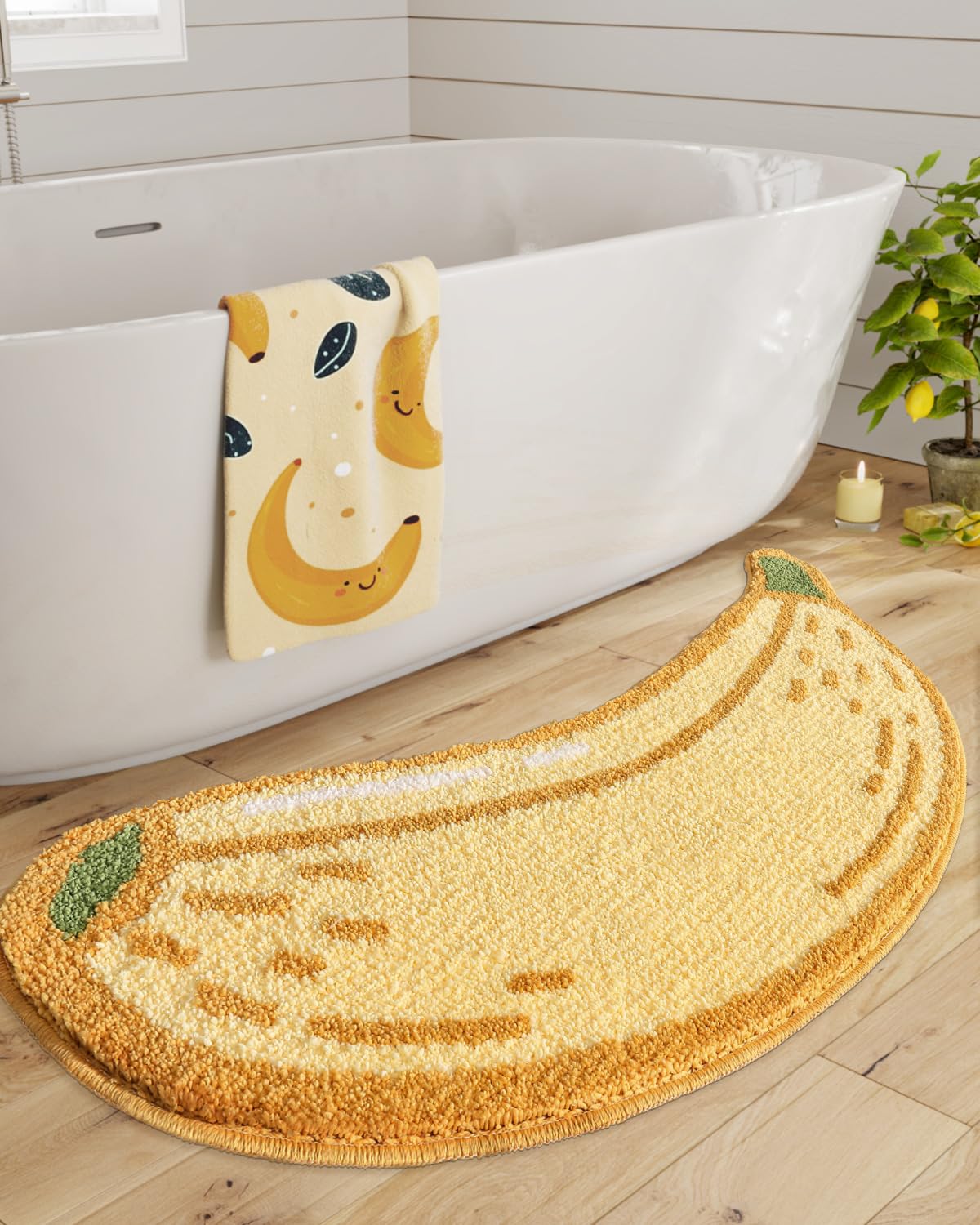 Lumi Cute Bathroom Rugs, Funny Fruit Runner Rug, Soft Plush Fluffy Bath Mat, Absorbent, Non-Slip For Bathroom, Kitchen Sink, Bed
