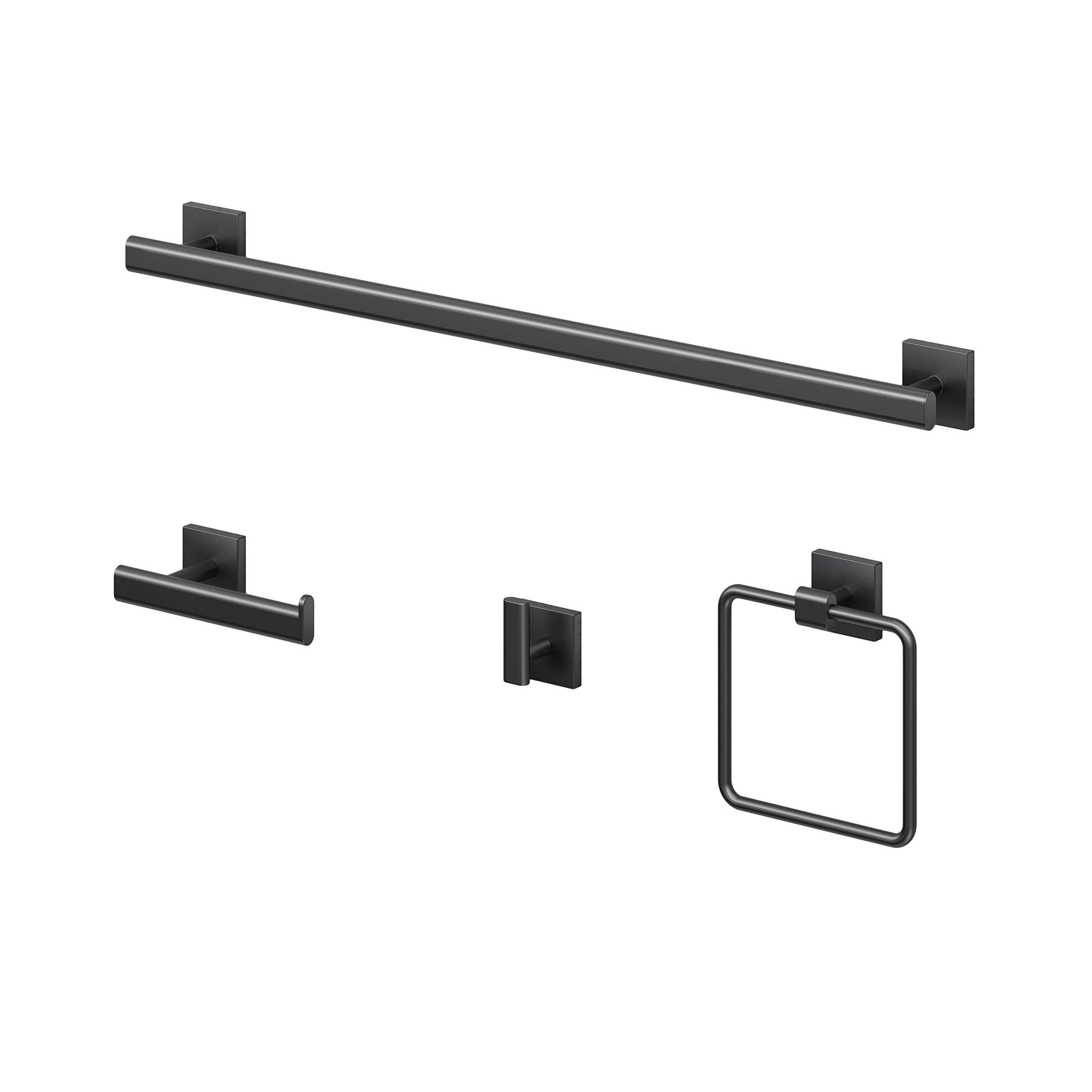 Gatco 4053MX Elevate Bathroom Single Post Euro Style Toilet Paper Holder  Matte Black