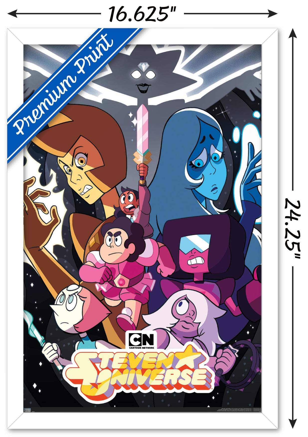 Trends International Steven Universe - One Sheet Wall Poster, 14.72'' X 22.37'', White Framed Version