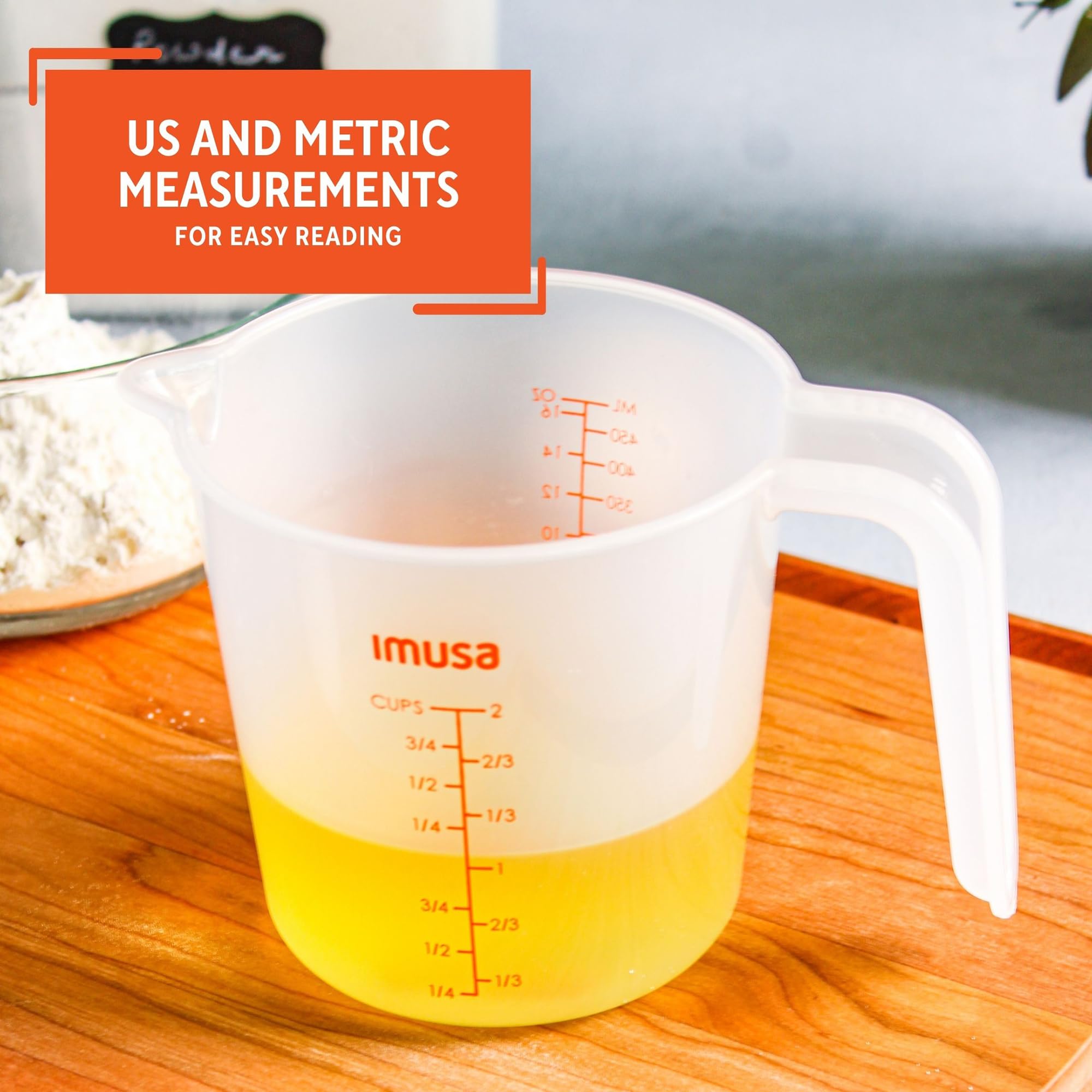 Imusa Imu-71104 2 Cup Plastic Measuring Cup, Transparent