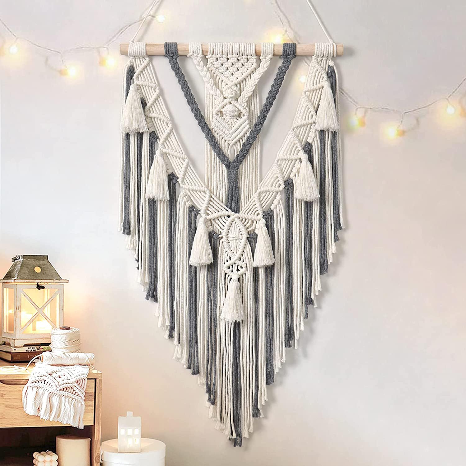 Kaahira Macrame Boho Home Wall Hanging Decor Tapestries | Handmade Bohemian Decor Art For Bedroom, Living Room, Office | Unique 