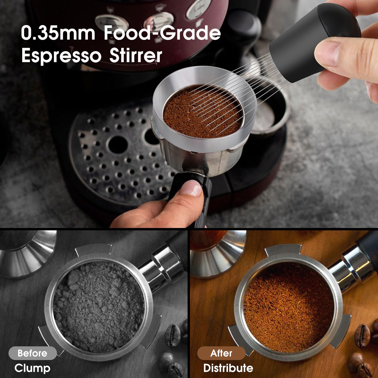 Reoszeank 51Mm Espresso Accessories Kit, Spring Loaded Calibrated Tamper, Wdt Tool And Dosing Funnel Set Fits Espresso Coffee Ma