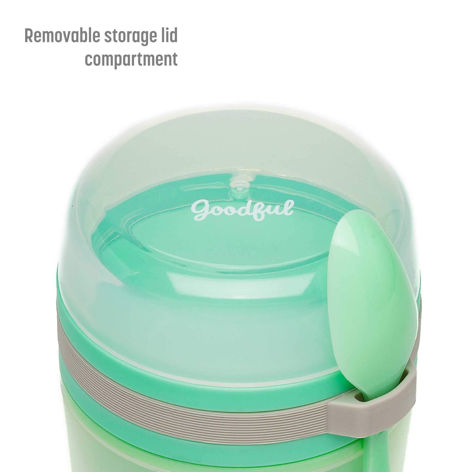 Goodful Double Wall Insulated Yogurt Container, Leak Proof Food Storage, Snack Container With Reusable Plastic Spoon, Microwave