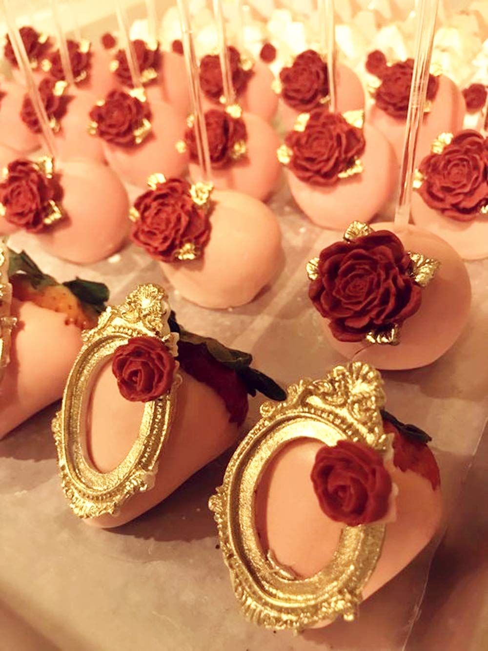 Jevenis Rose Flower Cake Pop Mold Rose Flower Cake Decoration Rose Flower Cupcake Decoration