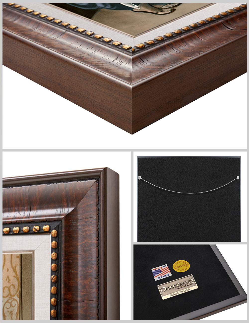 Decorarts The Last Supper By Leonardo Da Vinci. Giclee Prints On Canvas With Matching Retro Style Brown Frame. Total Size W/Fram