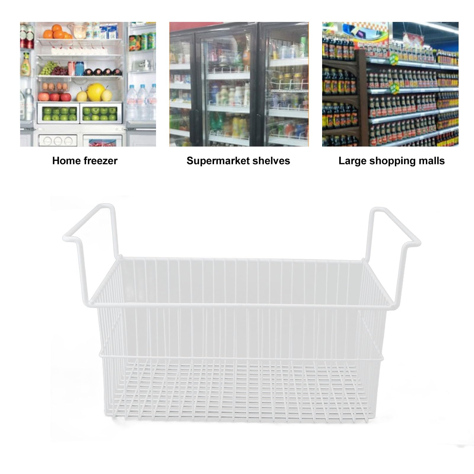 Freezer Organizer, Wire Storage Freezer Baskets With Handles For Upright Freezer Sort And Organize Foods, Set Of 2, Wire Storage