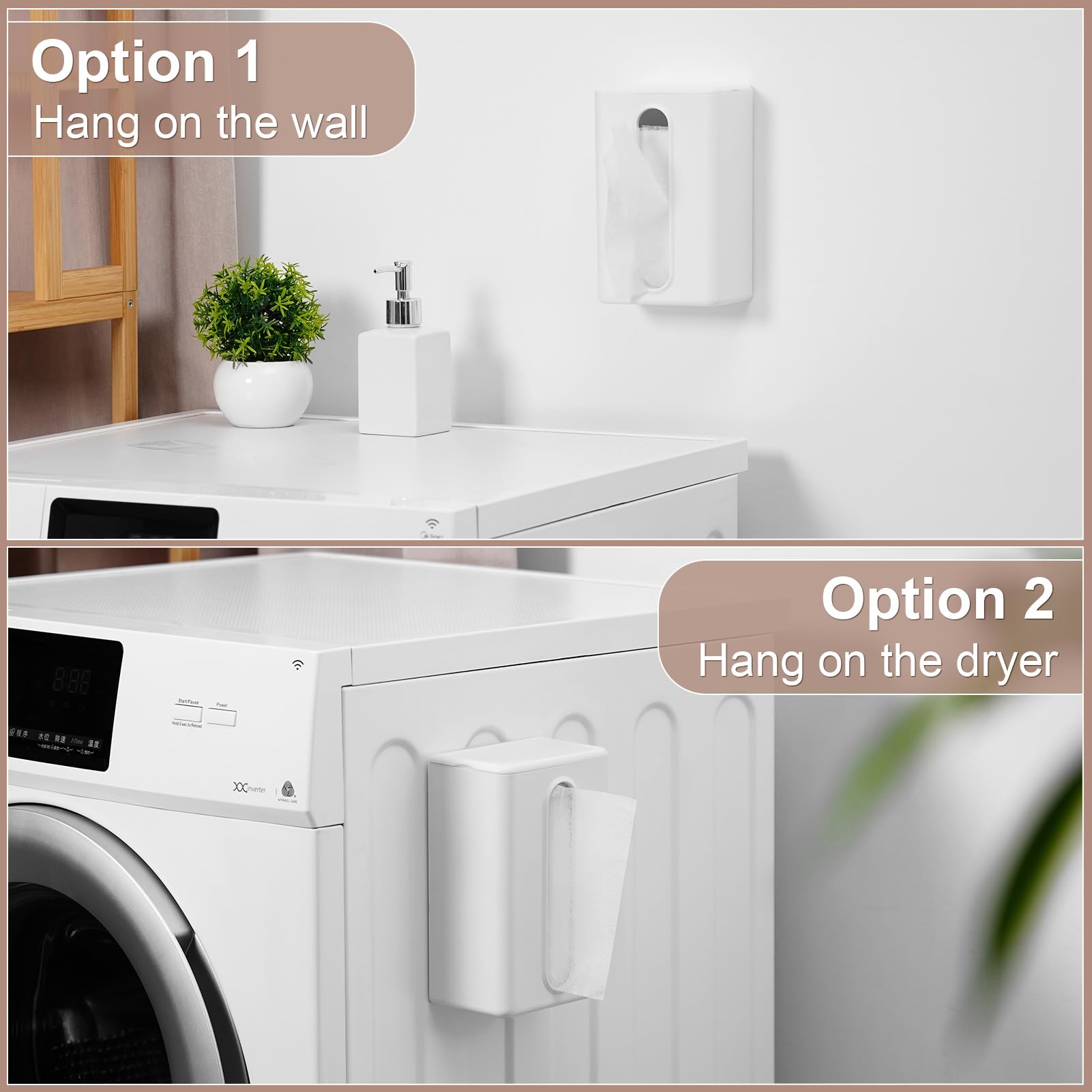 Subekyu Magnetic Dryer Sheet Holder For Laundry Room, Dryer Sheet Container,Dryer Sheet Dispenser,Wall Dryer Sheet Box For Laund