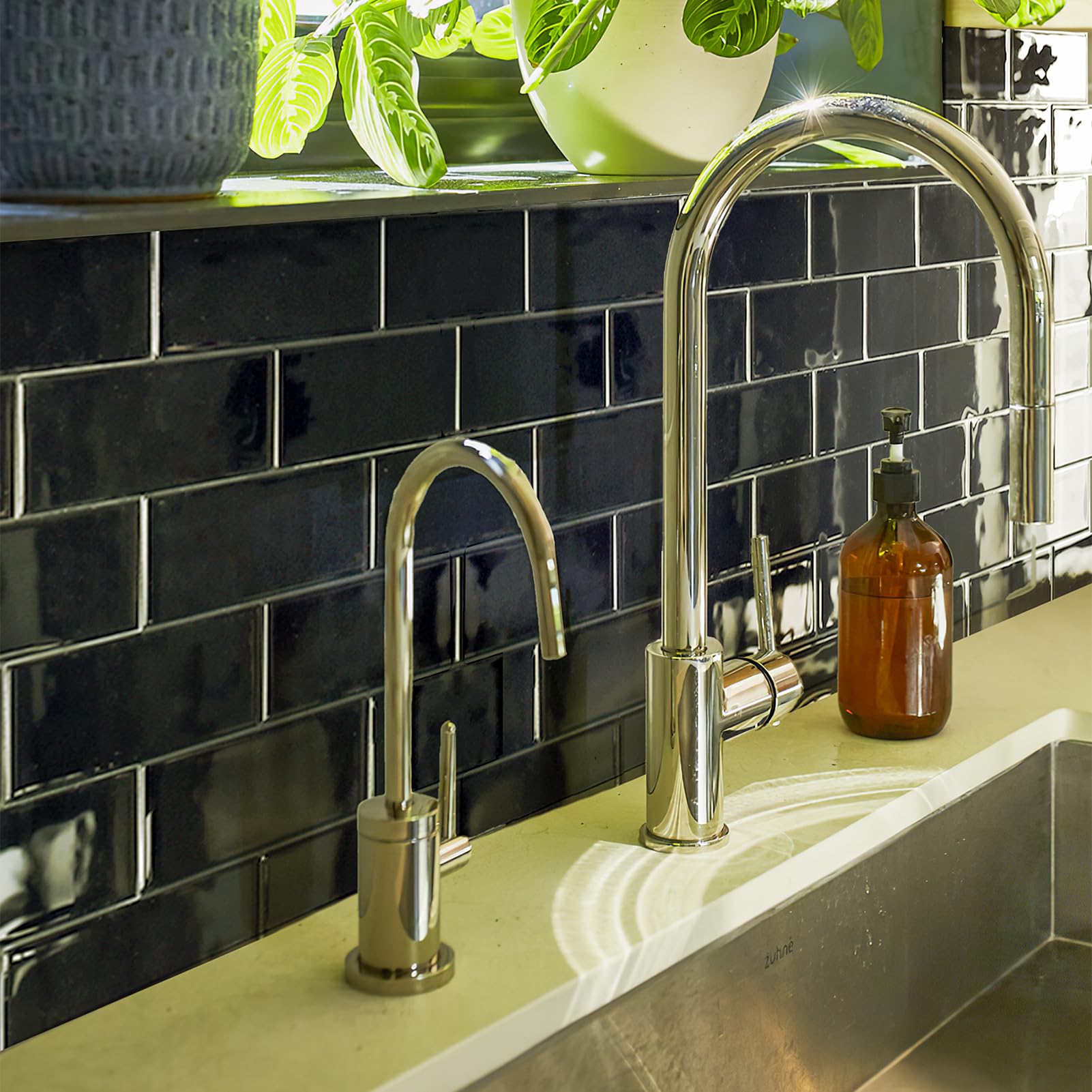 Art3D Peel And Stick Backsplash, 10-Pack Thickened Stick On Subway Tiles, Faux Ceramic Tiles For Kitchen, Bathroom, Black