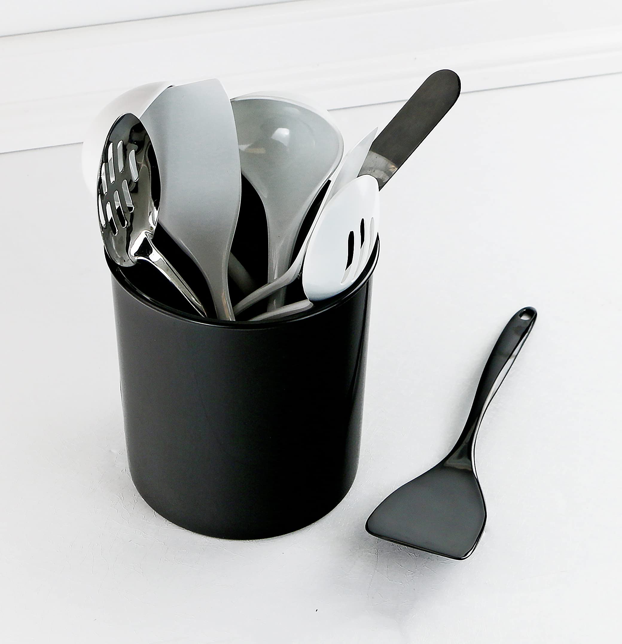 Reston Lloyd Multipurpose Crock Organize All Kinds Of Utensils & Kitchen Tools, Extra Large Holder, Black