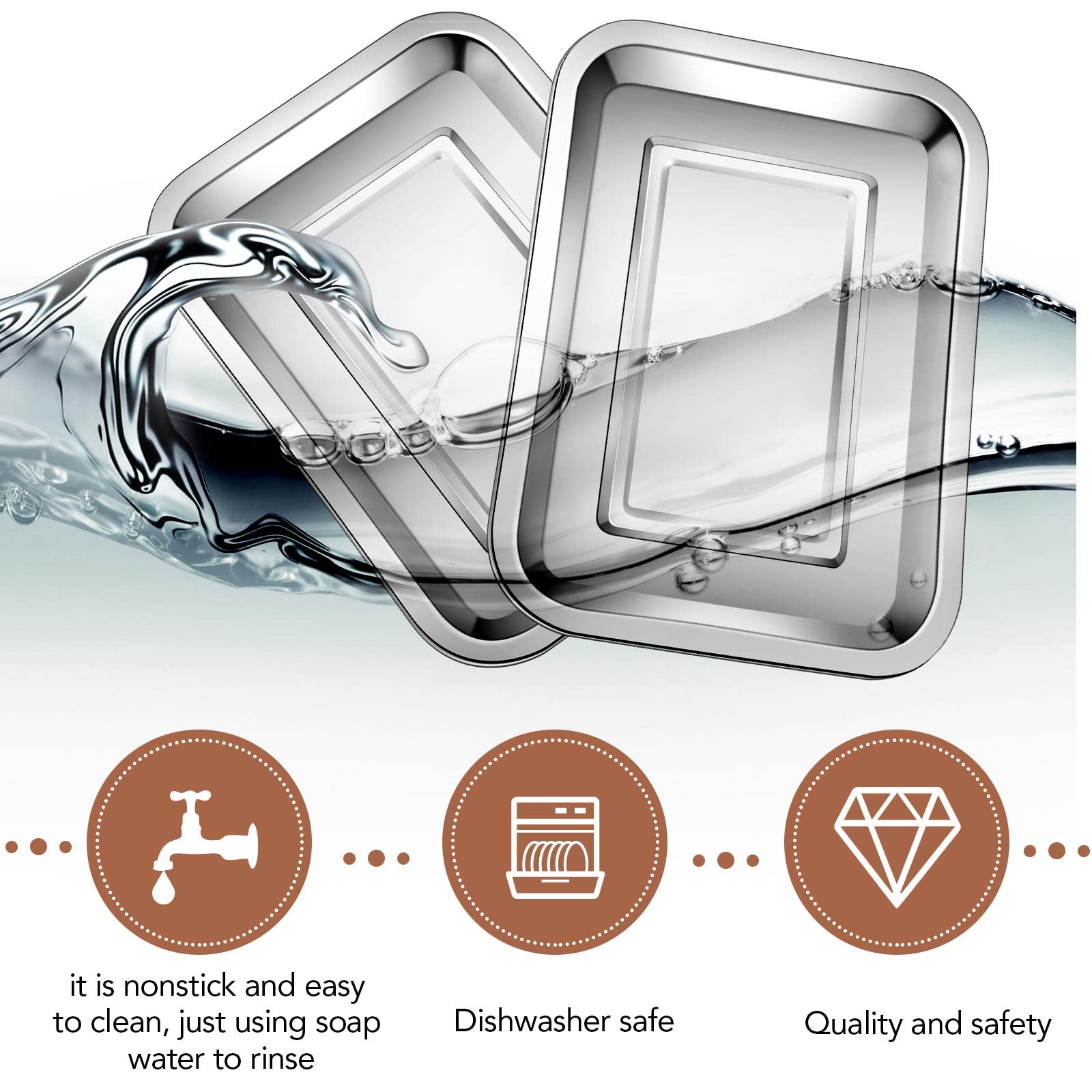 20 Pieces Baking Sheets Baking Tray For Oven Stainless Steel Nonstick Cookie Sheet Baking Pan Toaster Oven Tray 11 X 8 X 0.8 Inc