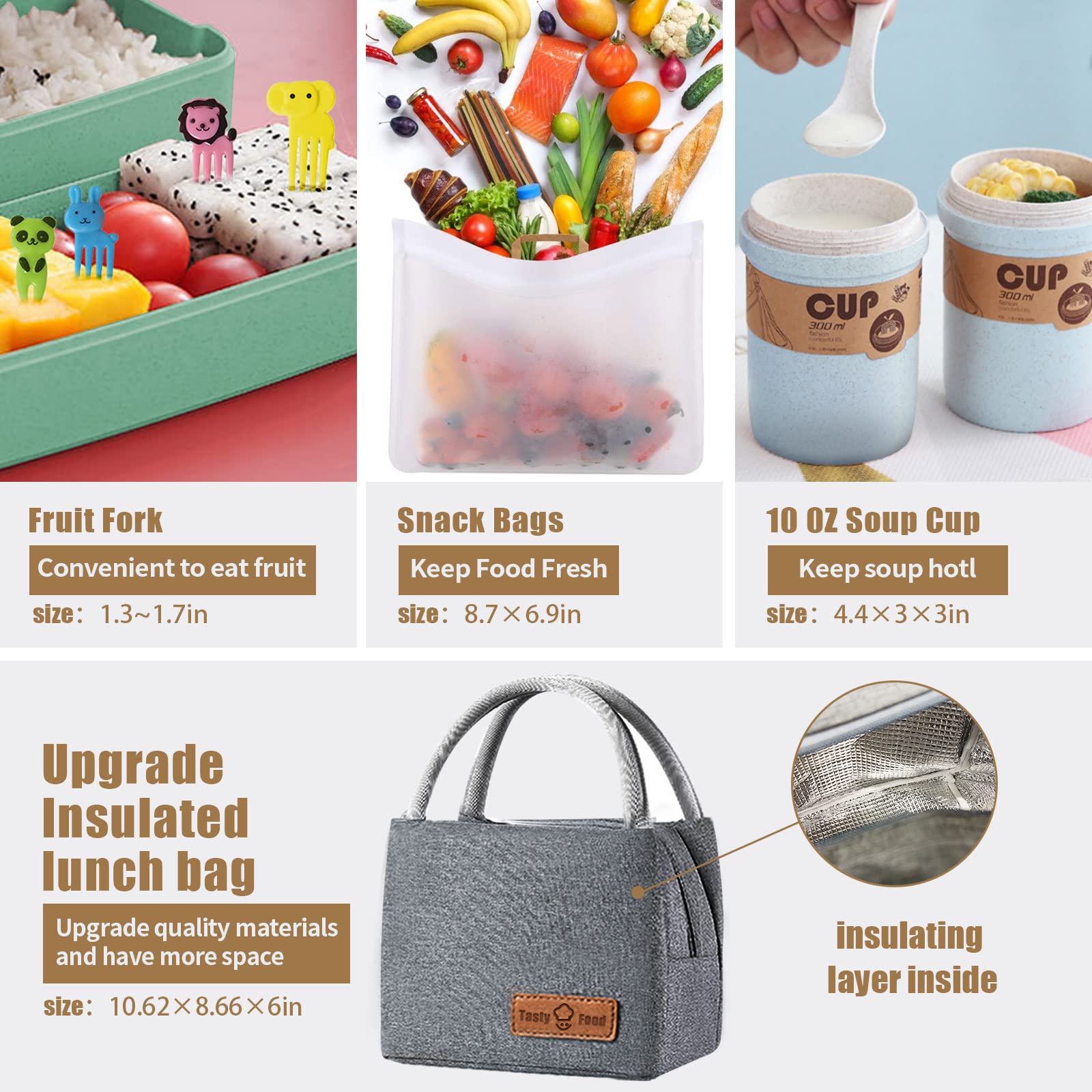 Dearhomie 30 Pcs Bento Box Upgrade Japanese Lunch Box Kit,3 Layer Stackable Leakproof Containers With Accessories,Wheat Straw Be