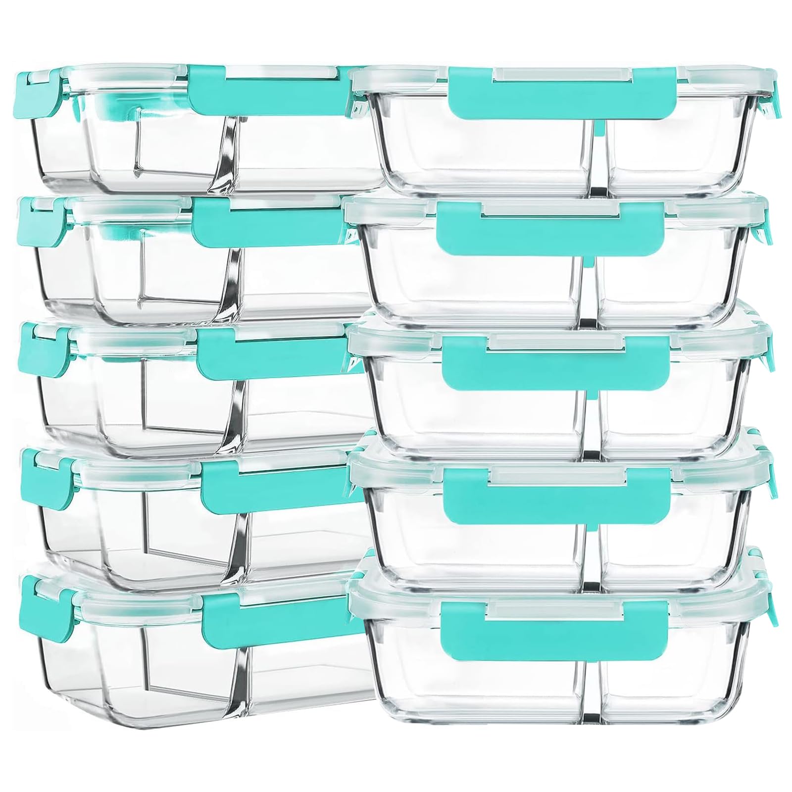 M Mcirco [10-Pack,30 Oz 2 Compartments, Green