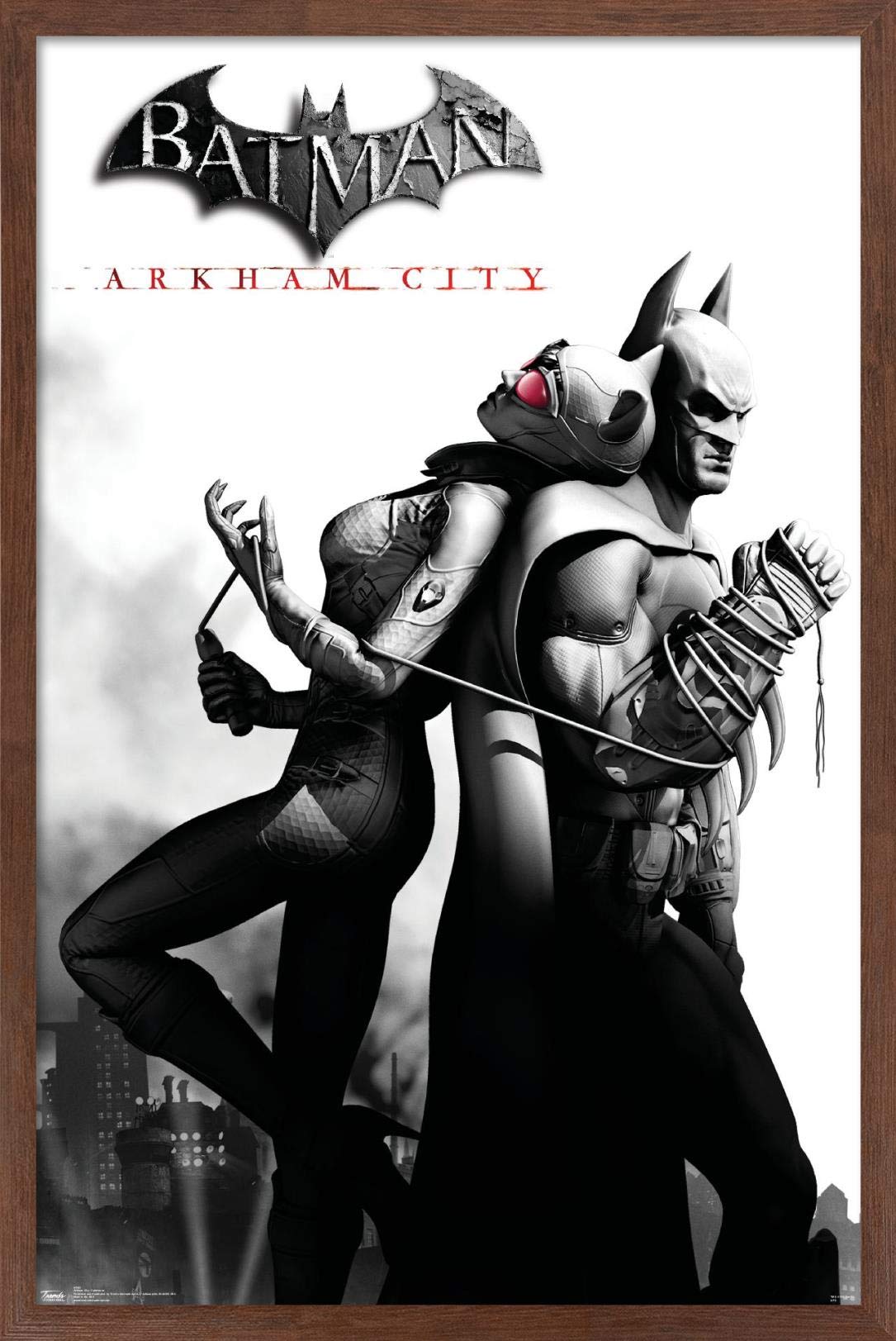 Trends International Dc Comics Video Game - Arkham City - Catwoman Wall Poster, 14.725'' X 22.375'', Mahogany Framed Version