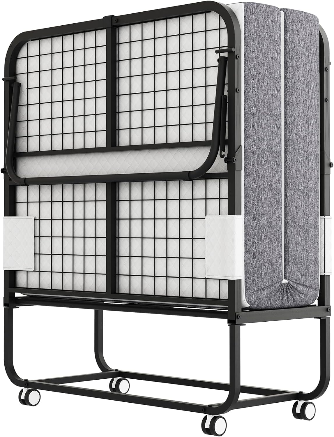 Espsilto Folding Bed With Mattress For Adults, Rollaway Bed With Memory Foam Mattress, Space Saving Foldable Bed Large Size 75''