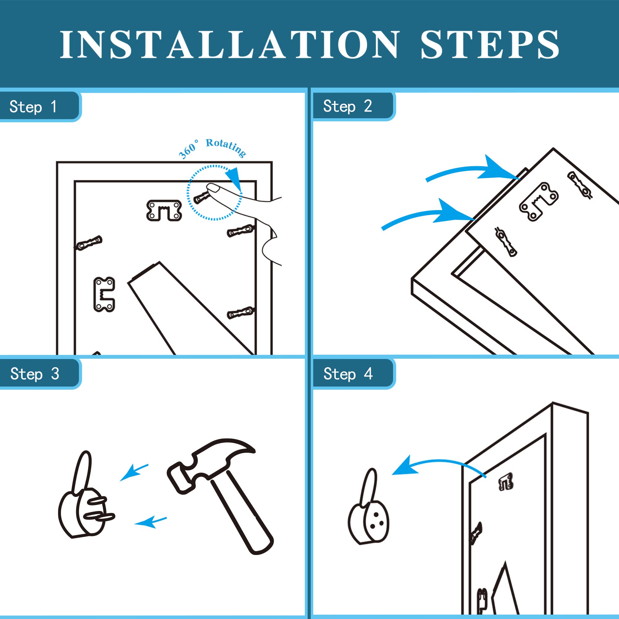 Hongkee 4x6 Picture Frame Set of 4, Made of Real Glass and Sage Green Wooden Frame, 4 by 6 Photo for Wall or Tabletop - Display