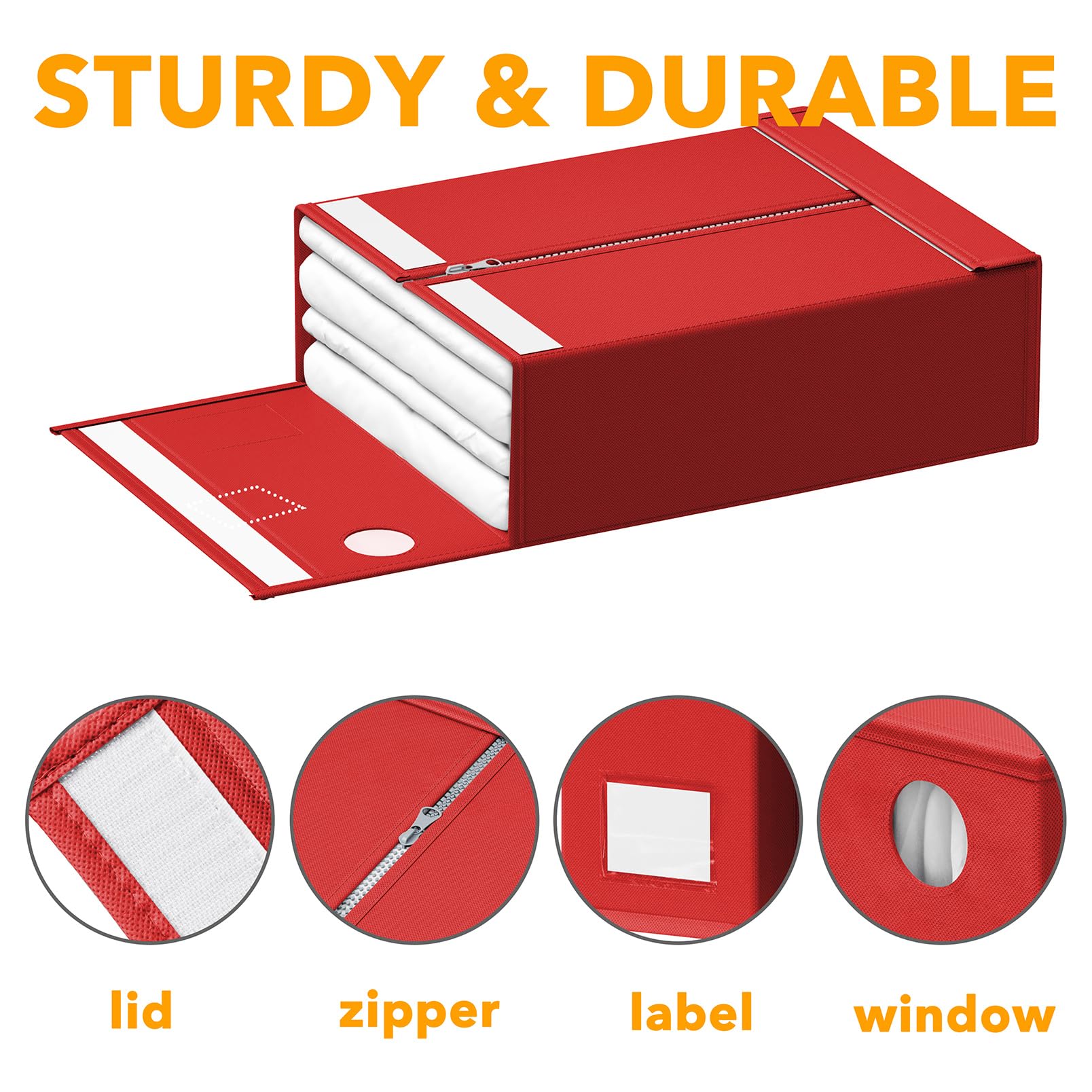 SpaceAid 12 Pack Bed Sheet Organizers and Storage, Foldable Organizer for Linen Closet, Set Folder Keeper With Window XL (Queen