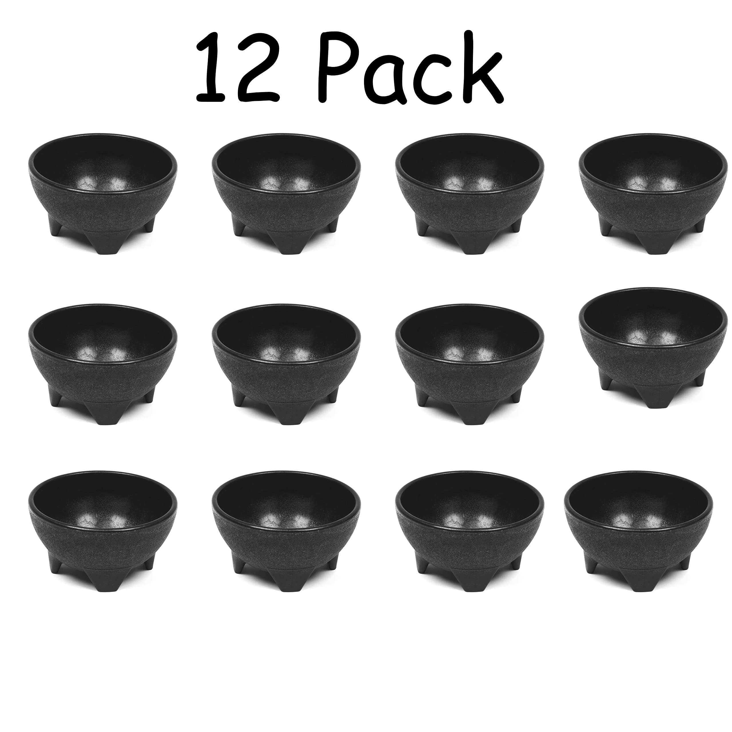 Imusa Usa Salsa Dishes, 24 Piece, Black