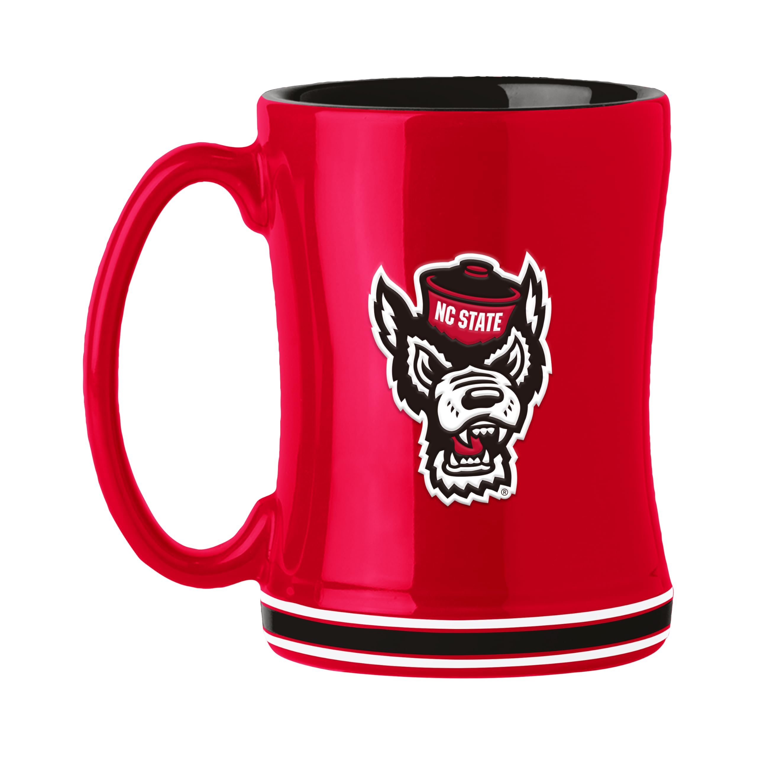 Logo Brands NCAA North Carolina State Wolfpack 14 oz Relief Coffee Mug - Officially Licensed Mug, Sculpted 3D Logo and Team Colo