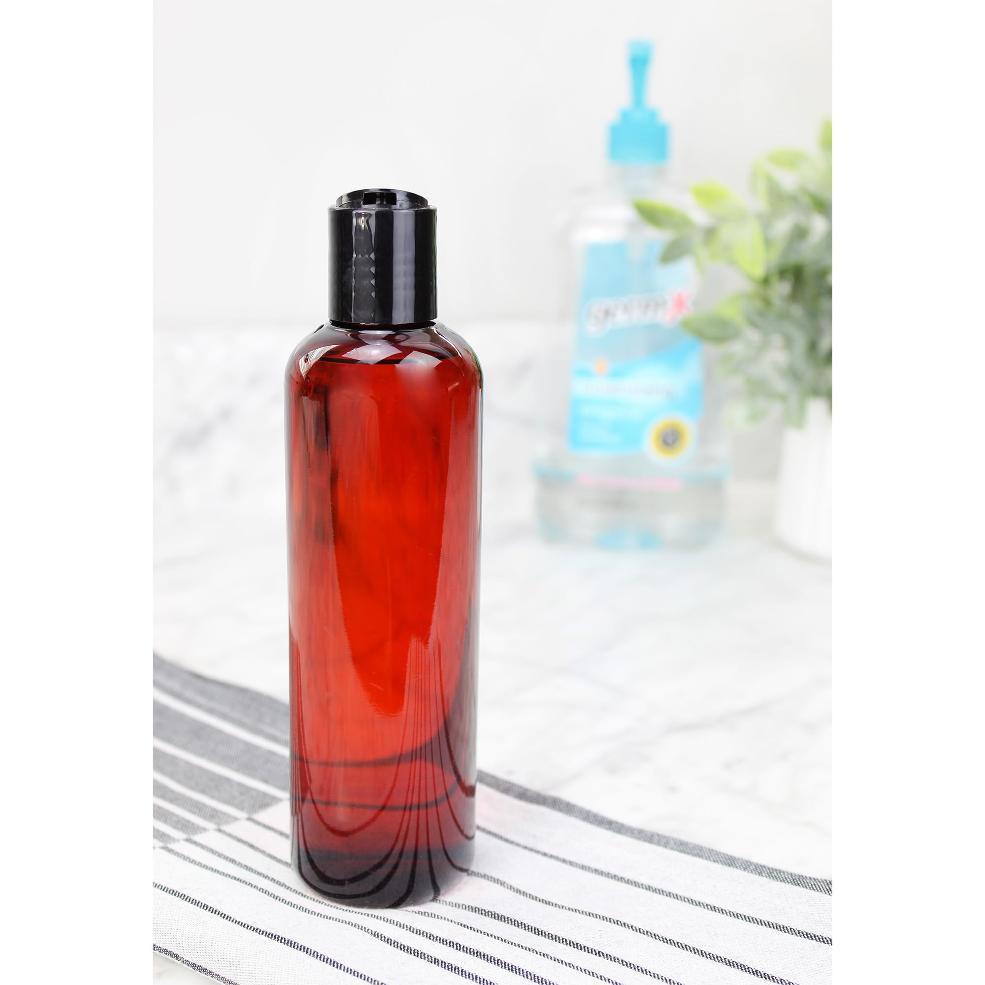 Cornucopia Brands 8Oz Empty Plastic Bottles With Disc Top Flip Cap (6 Pack); Bpa-Free Containers For Shampoo, Lotions, Liquid Bo