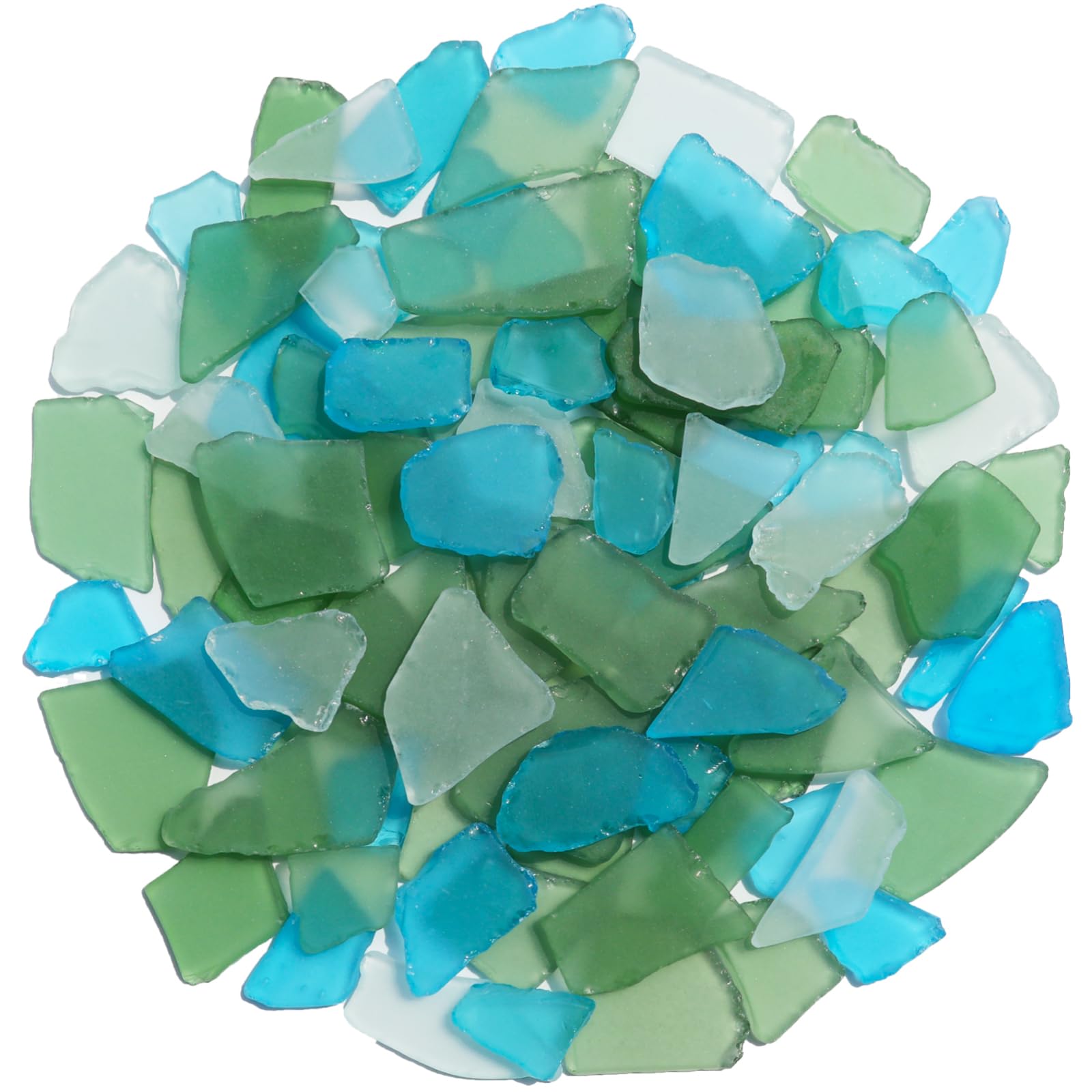 QYGL Sea Glass for Crafts - 14oz Frosted Seaglass Pieces - Vase Filler and Aquarium Ornament, DIY Craft Supplies for Art, Beach 
