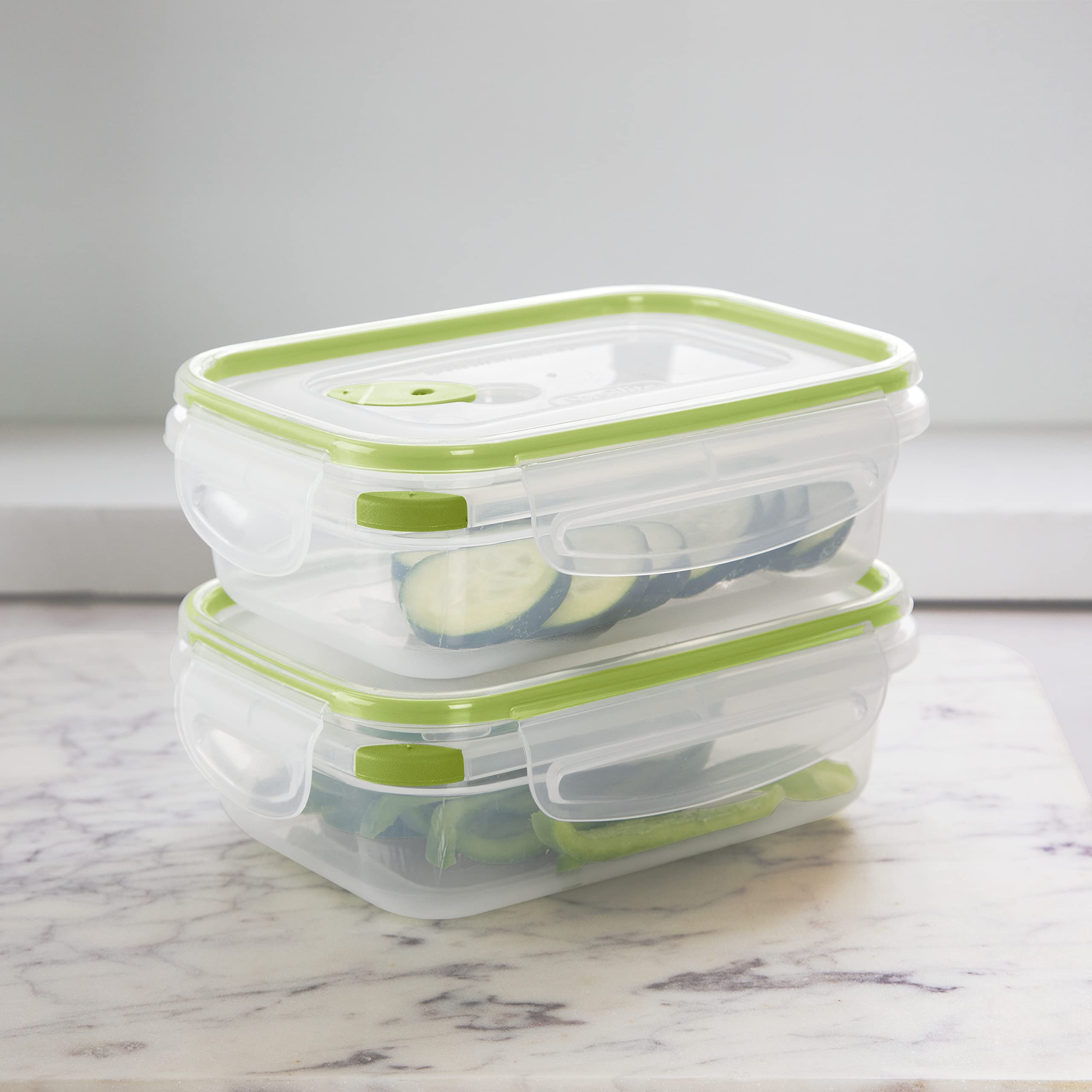Sterilite Ultra-Seal 3.1 Cup Rectangle, Airtight Food Storage Container, Latching Lid, Microwave And Dishwasher Safe, Clear With