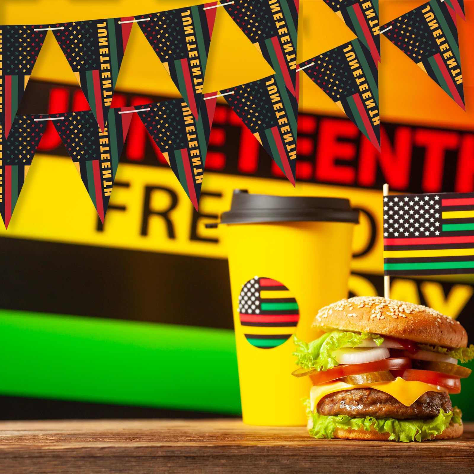 Weekgrat 5 Pcs Juneteenth Paper Banners June 19th Paper Banners for African American Festival Celebration Supplies Outdoor Decor