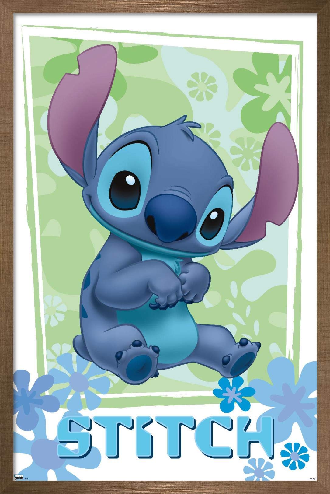 Trends International Disney Lilo And Stitch - Flowers Wall Poster, 14.725'' X 22.375'', Bronze Framed Version