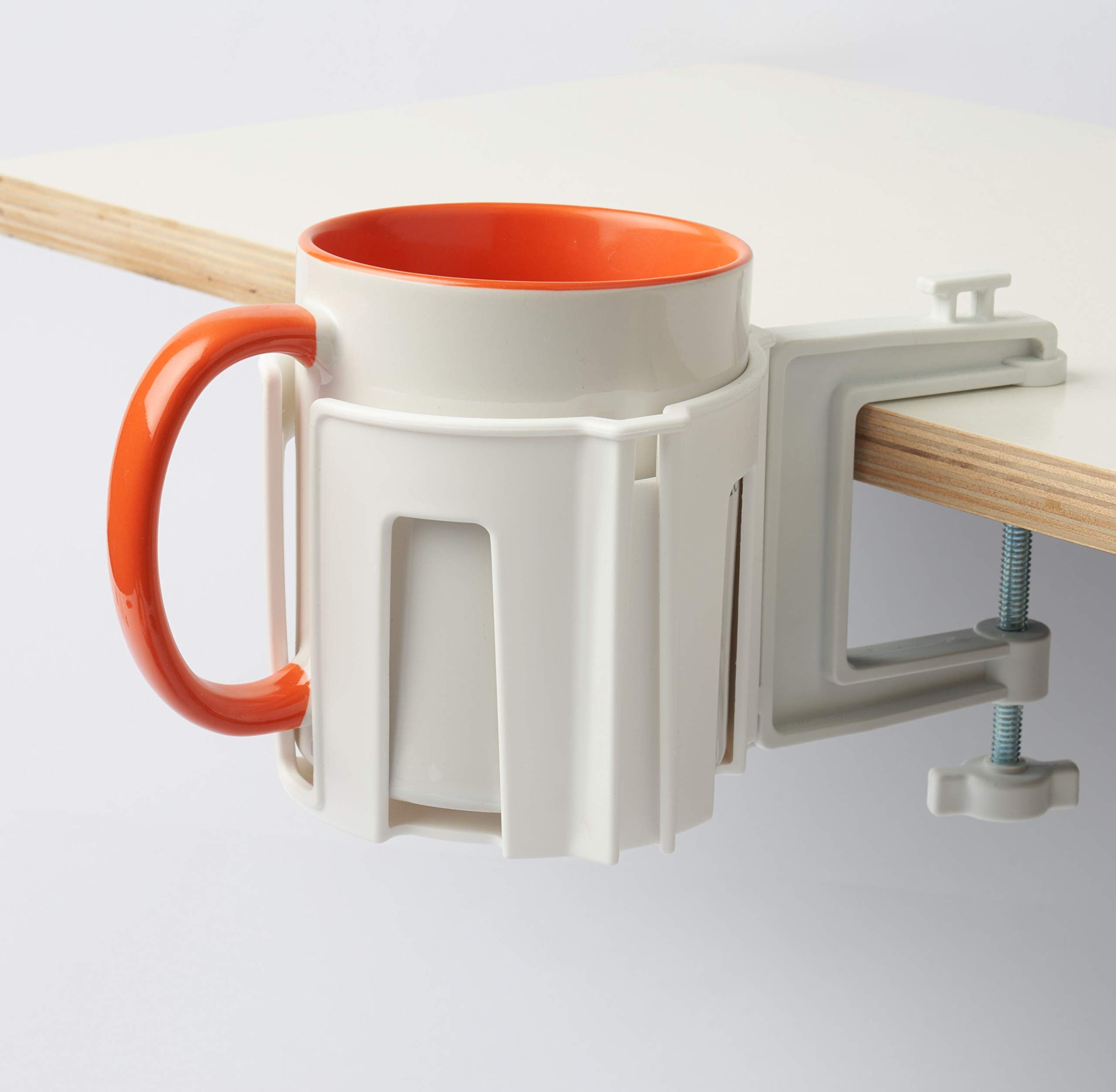 Cup-Holster - The Best Anti-Spill Cup Holder For Your Desk Or Table (White, 1)