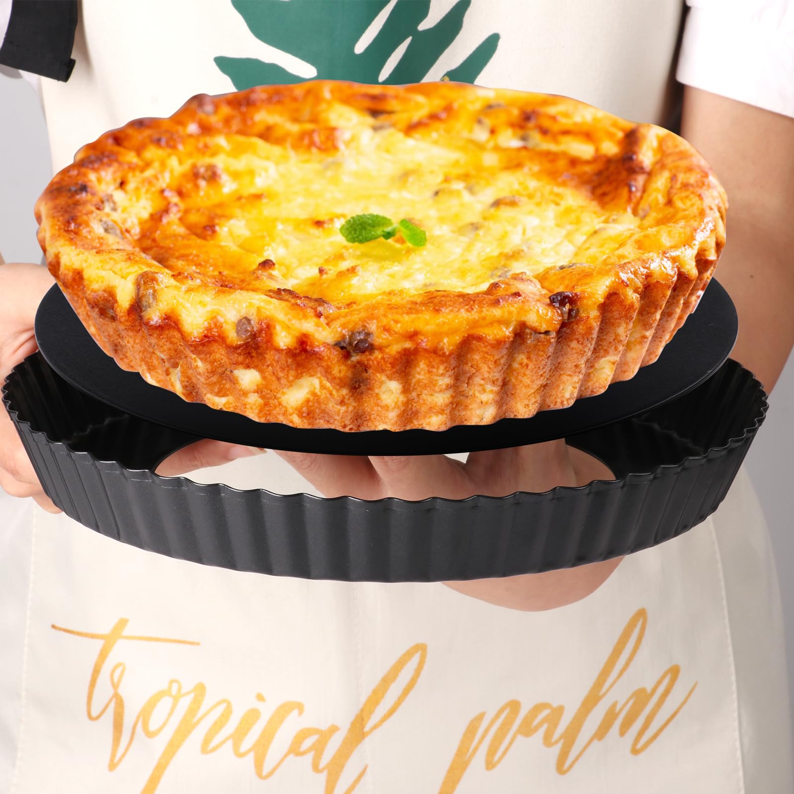 Alotpower Tart Pan 9 Inch Removable Bottom 2Pack,9 Inch Quiche Pan With Non-Stick Loose Bottom,9Inch Tart Pans For Baking