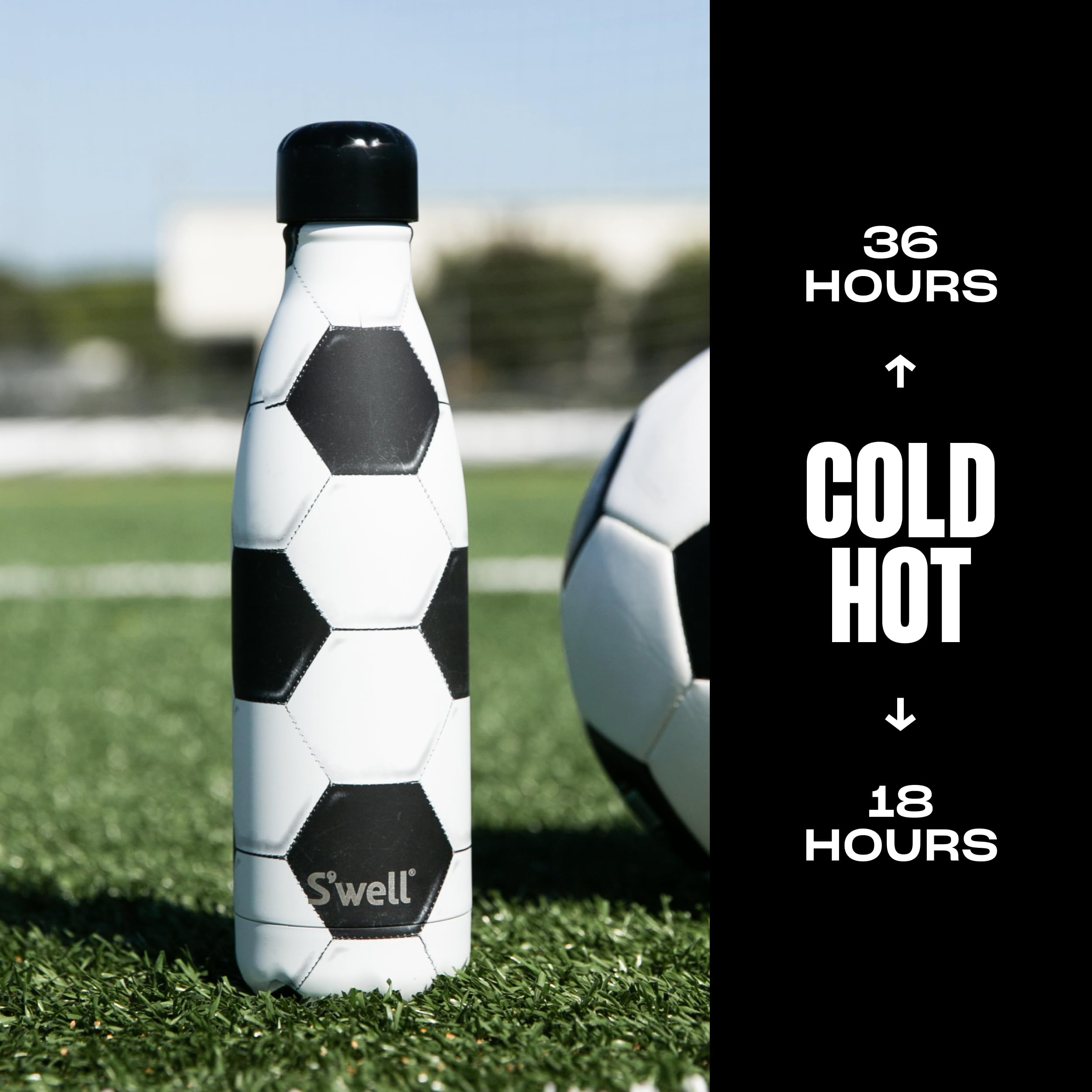 S'Well Stainless Steel Water Bottle, 17Oz, Goals, Triple Layered Vacuum Insulated Containers Keeps Drinks Cold For 36 Hours And