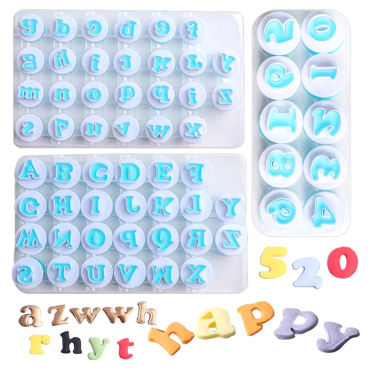 3 Set Fondant Alphabet/Letter Cutters And Number Set Cake Biscuit Mold Decorating Tools Diy Cookie Stamp Impress,Embosser Cutter