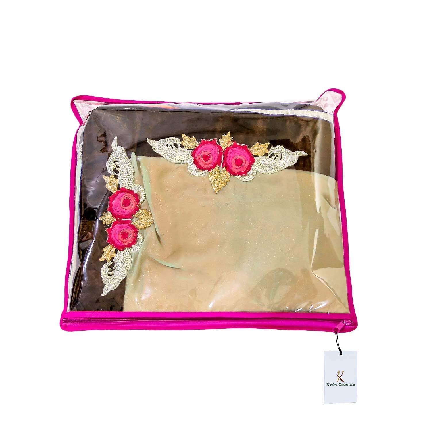Kuber Industries Polyurethane Saree Cover, Set Of 24 With Zipper Closure