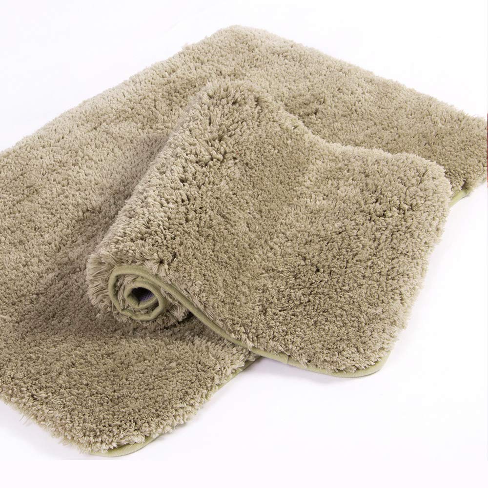 Walensee Shaggy 2 Piece Bath Rug Set, (20 X 32, 2 Pack Set, Sand) Bathroom Rug Set Bath Mats For Bathroom Machine Wash/Dry Absor