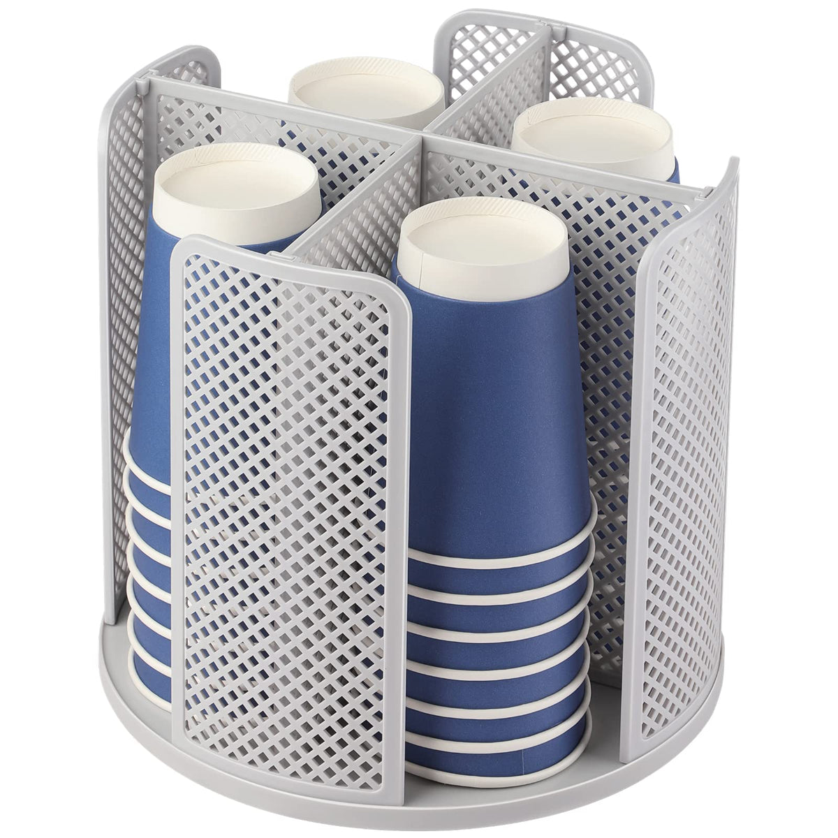 Rotatable Cup And Lid Organizer With 4 Compartments, Coffee Cup Dispenser, Paper Cup Storage Holder, For Countertop Bathroom Kit