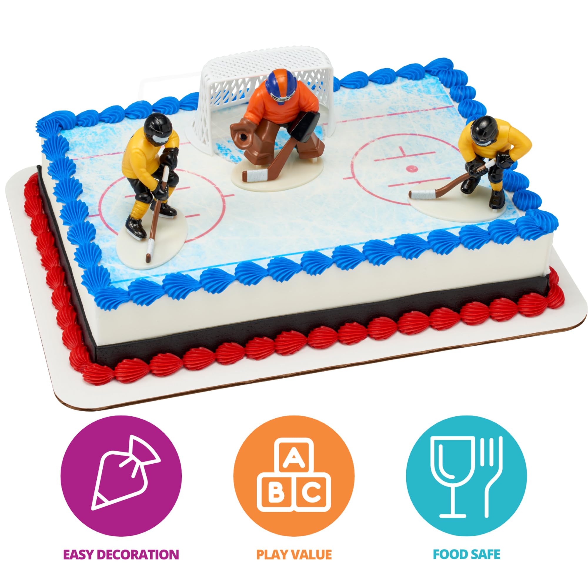 Hockey Faceoff Decoset Cake Decoration