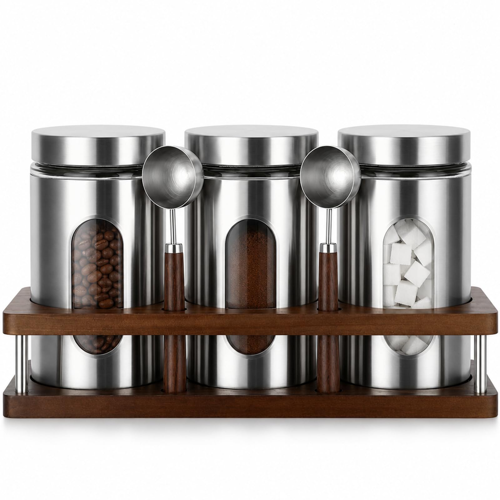 Suclain Coffee Ground Containers with Shelf,35oz,Classic Style,9.9 x 4.9