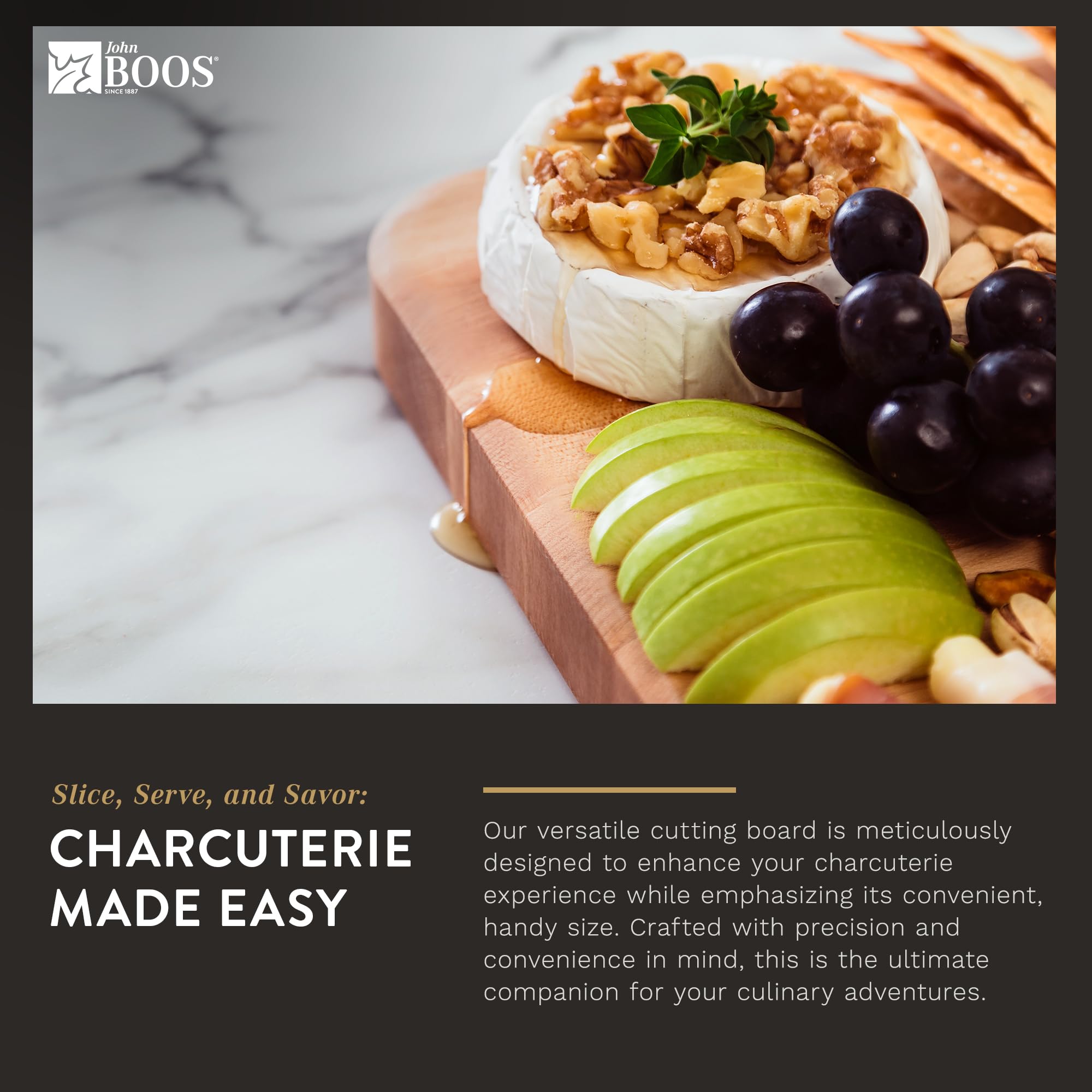 John Boos Boos Block Chop-N-Slice Series Reversible Wood Cutting Board With Eased Corners, 1.25-Inch Thickness, 20'' X 15'' X 1
