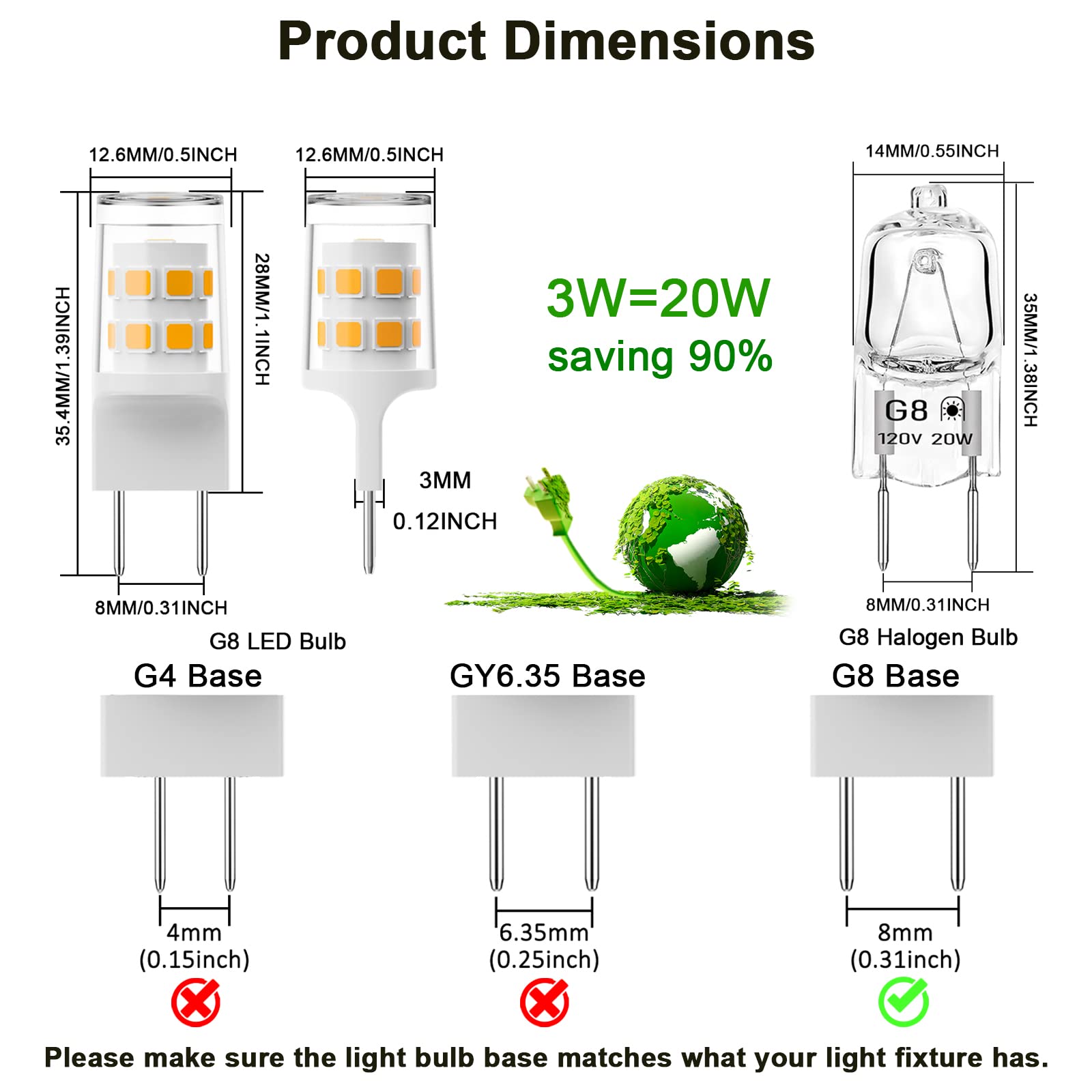 G8 Led Bulb, 20W Microwave Light Bulbs Under Hood Replacement For Ge Samsung Microwave Oven, Replaces Wb25X10019, 120V Natural W
