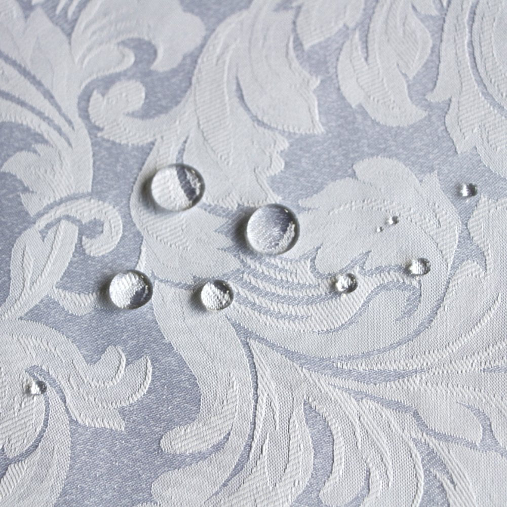 ColorBird Scroll Damask Jacquard Placemats Set of 4  Heat Resistant Washable White Placemats for Dining Table  Microfiber Fabric Table Mats  13 x 19 Inch