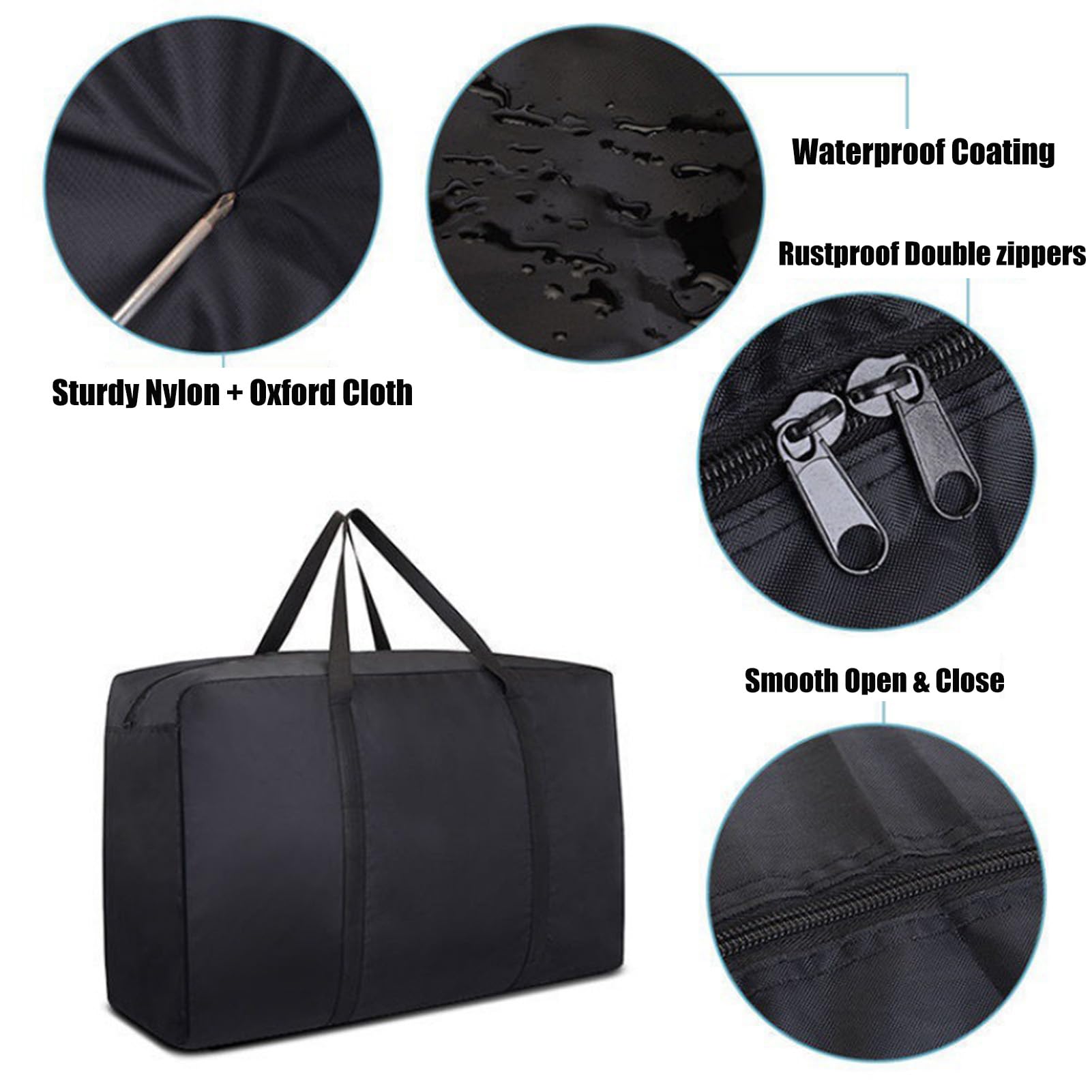 KXF Extra Large 180L Storage Bag Waterproof Luggage Bag Heavy Duty Moving Bag Sturdy Space Saver Saving Bag Underbed Storage Bag