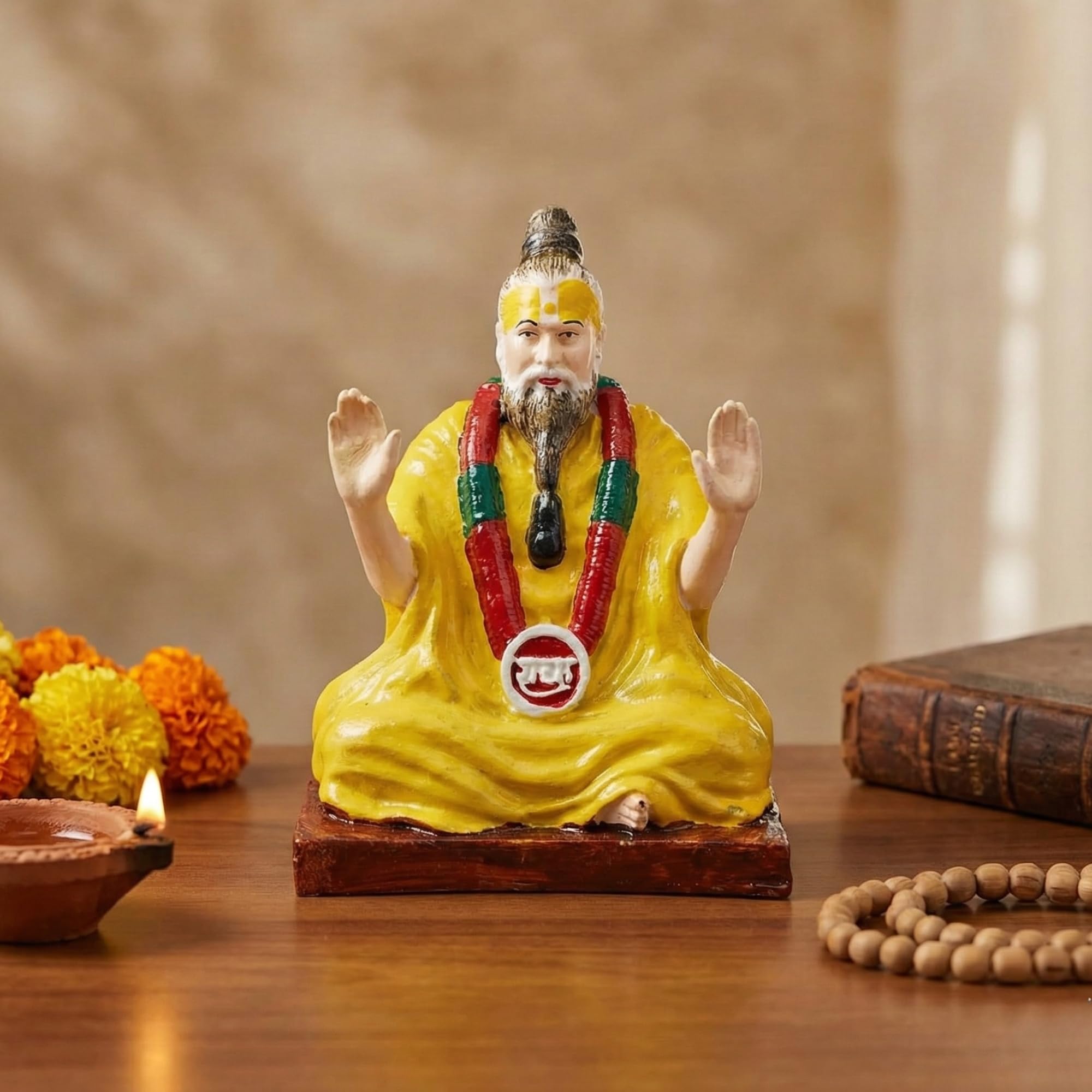 Ecraftindia Premanand Maharaj Ji Idol Showpiece For Home Decor Living Room Bedroom Office Pooja Room | Gift For Diwali Housewarm