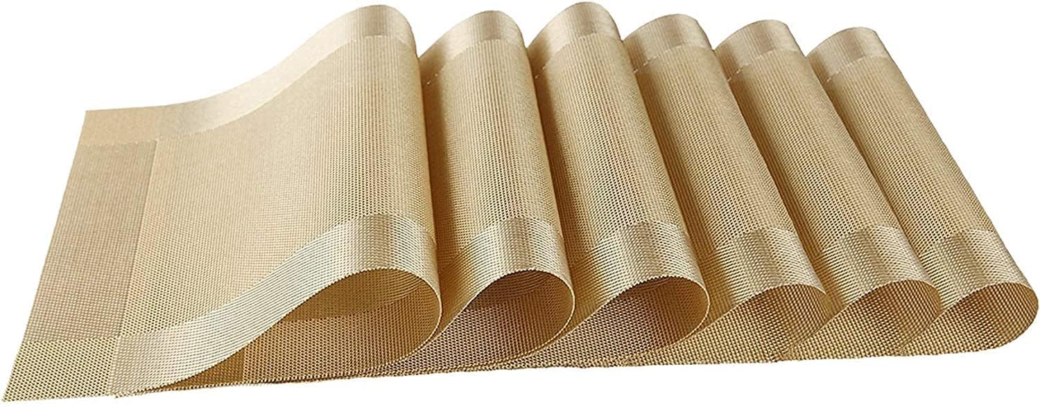 Table Placemat Set | Woven Dining Table Mats For Kitchen And Dining Room | Heat Resistant Non Slip Placemat For Plates Cups Bowl
