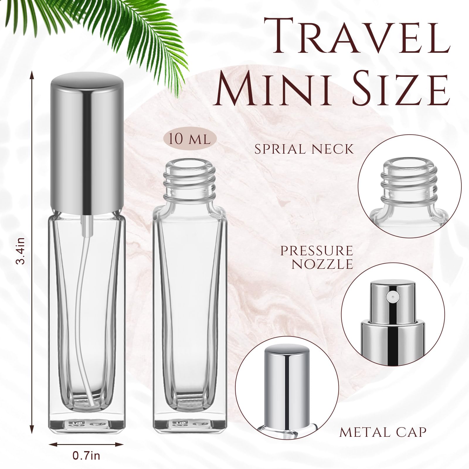 20 Pcs Perfume Travel Refillable 10 Ml, Mini Cologne Perfume Bottles Empty, Portable Sprayer For Travel Size Spray Bottle Pocket