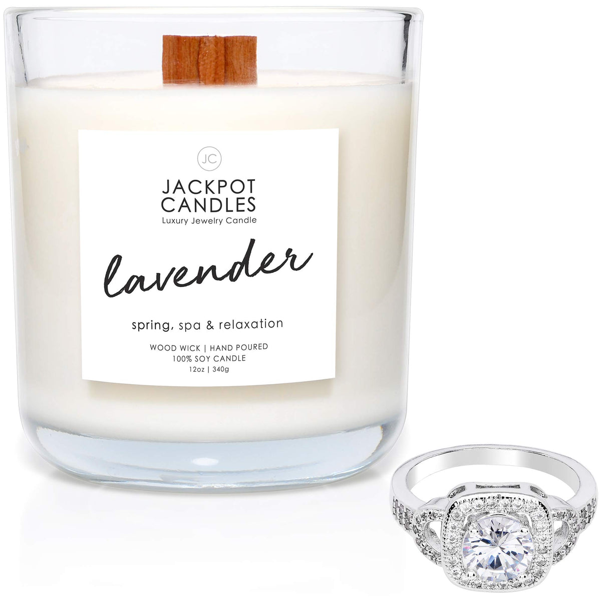 Lavender Candle with Ring Inside (Surprise Jewelry Valued at $15 to $5,000) Ring Size 6