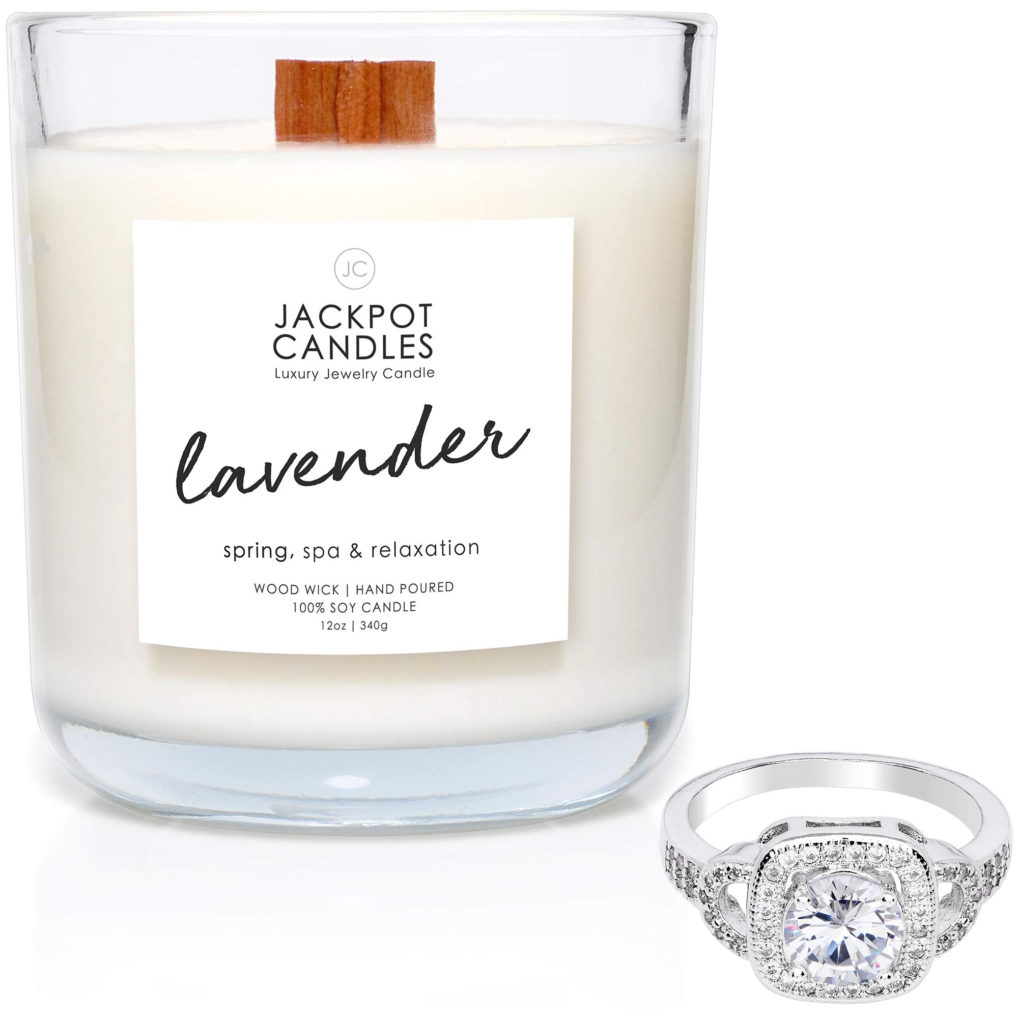 Lavender Candle with Ring Inside (Surprise Jewelry Valued at $15 to $5,000) Ring Size 7