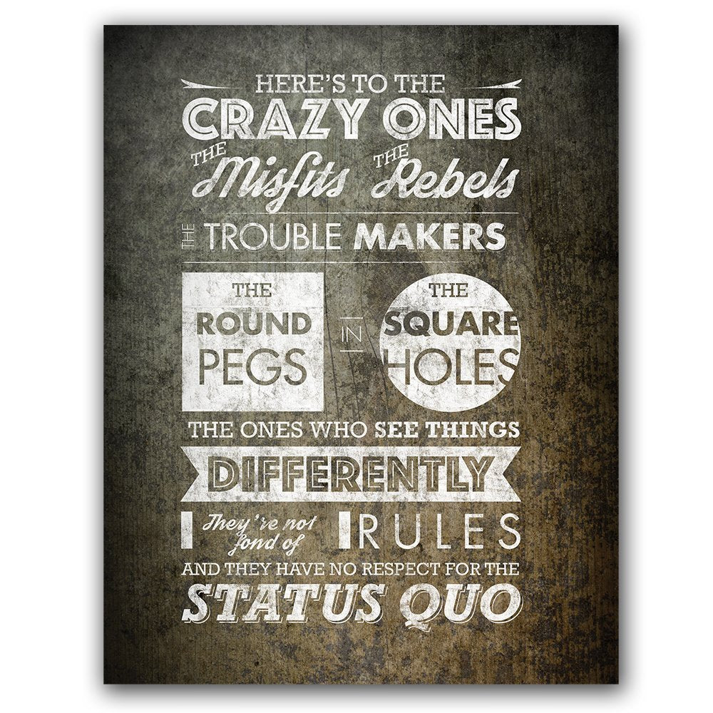 Personal-Prints Steve Jobs Quote - The Crazy Ones Triptych