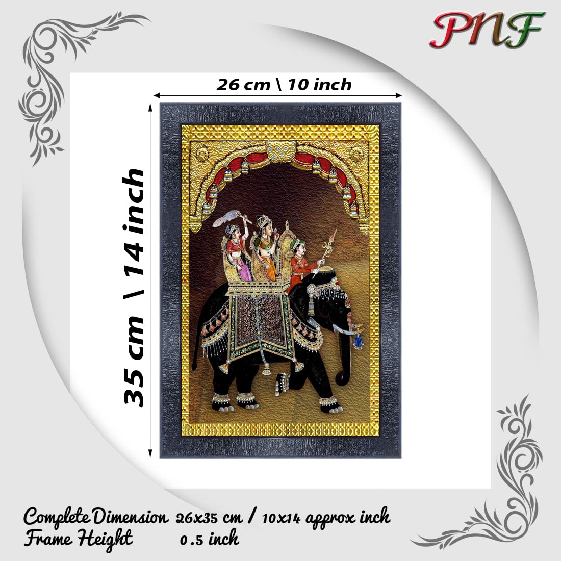 pnf Poster And Frames Rajasthani Miniature Painting Art Wooden Photo Frame With Acrylic Sheet | Living Room, Bedroom | Home Deco