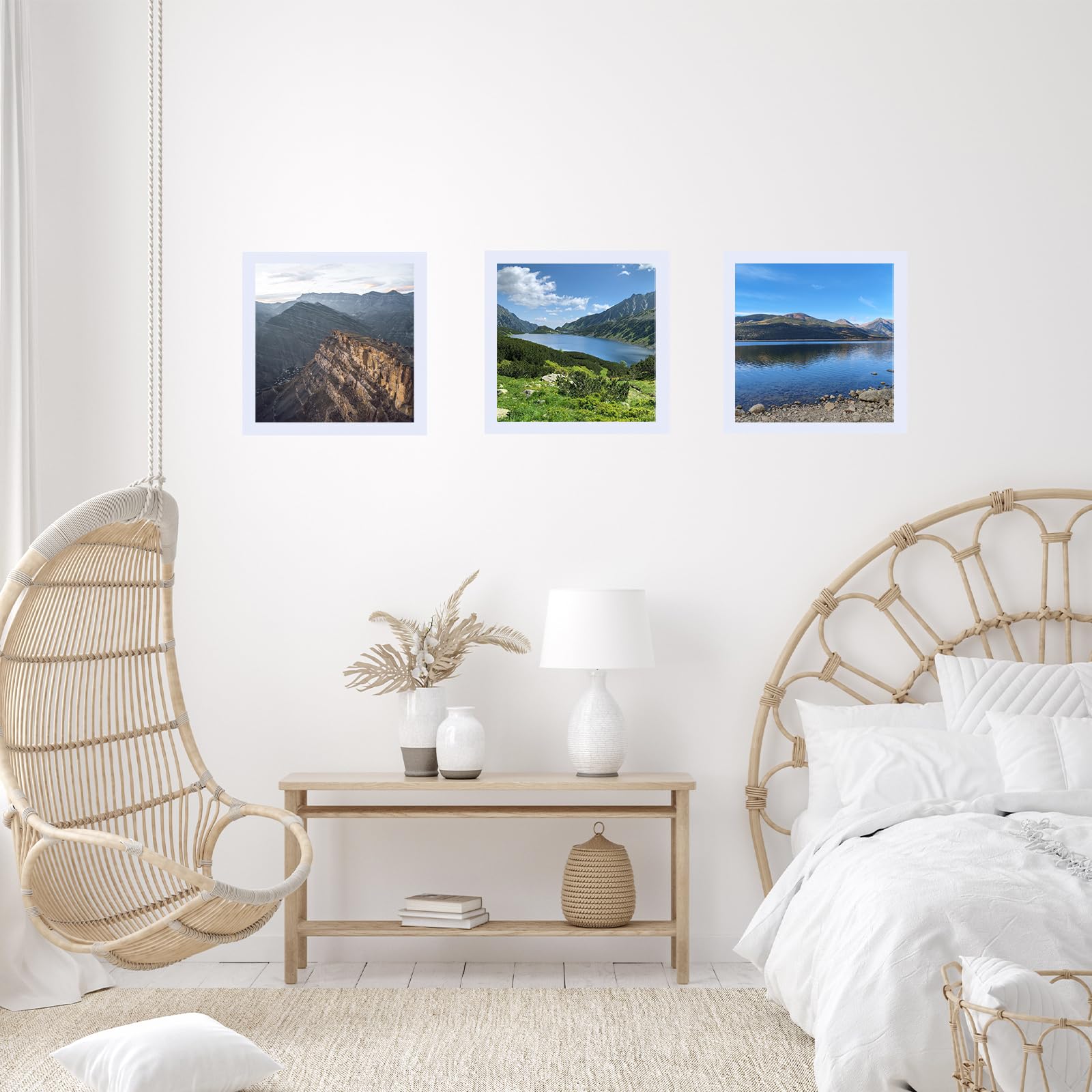 JCJMY 6x6 Picture Frame Set of 3 for Wall Hanging or Tabletop, 6 x 6 Square Wall Gallery Poster Photo Frame with Shatter Resista