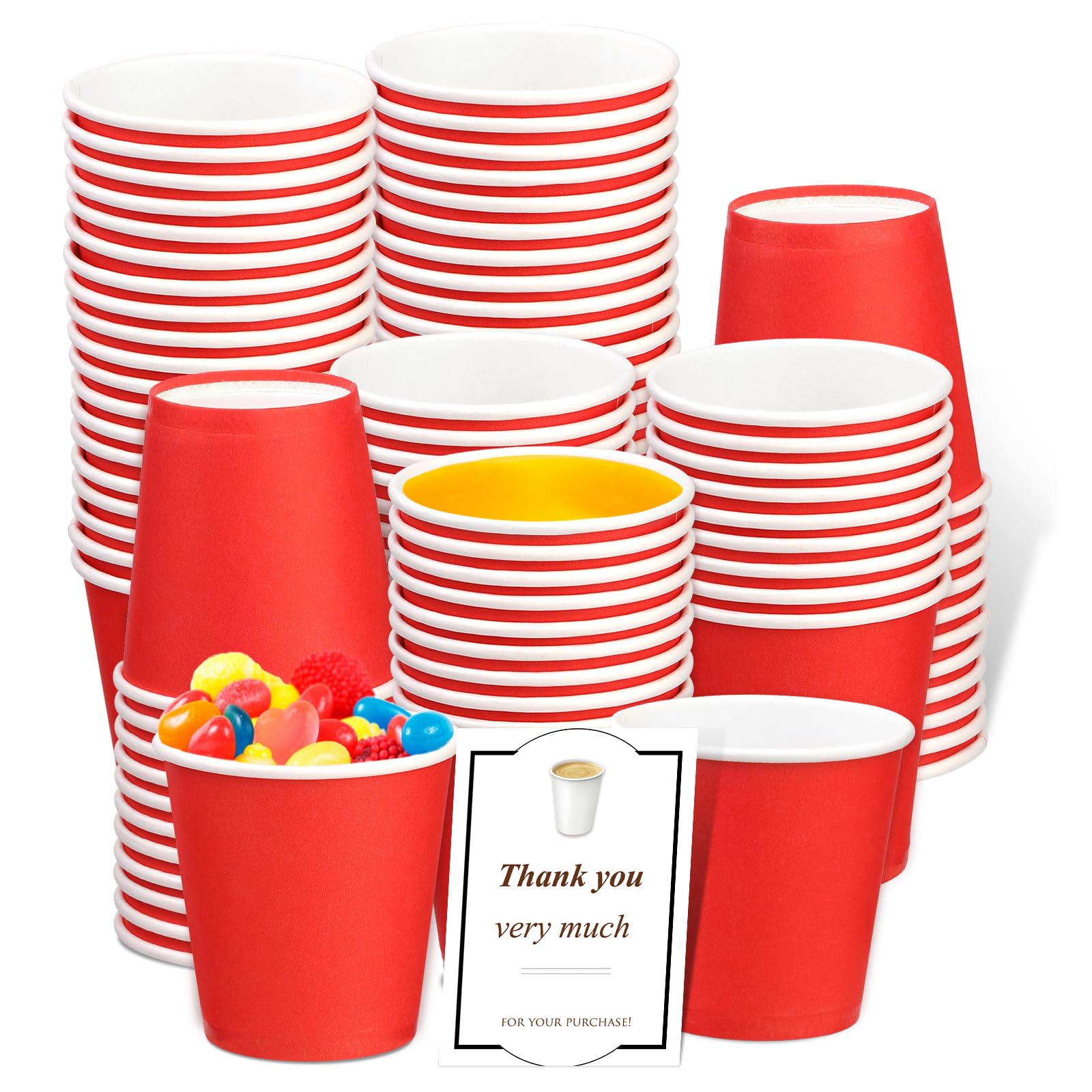 Huaiid 100 Count 3Oz Small Paper Cups, Disposable Mini Bathroom Cups, Disposable Mouthwash Cups, Small Disposable Paper Cups, Es
