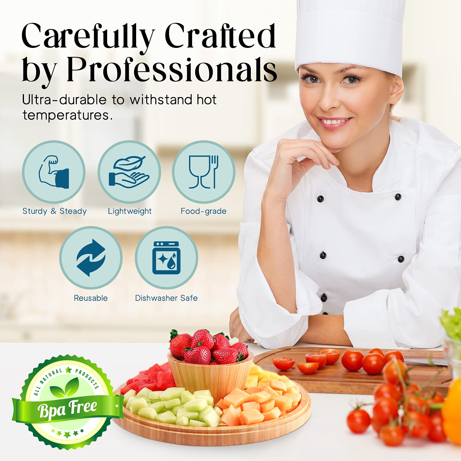 Homeries Bamboo Cake Stand With Lid, Cake Plate, (6 In 1) Multi-Functional Serving Platter, Large Cake Stand With Dome - Use As